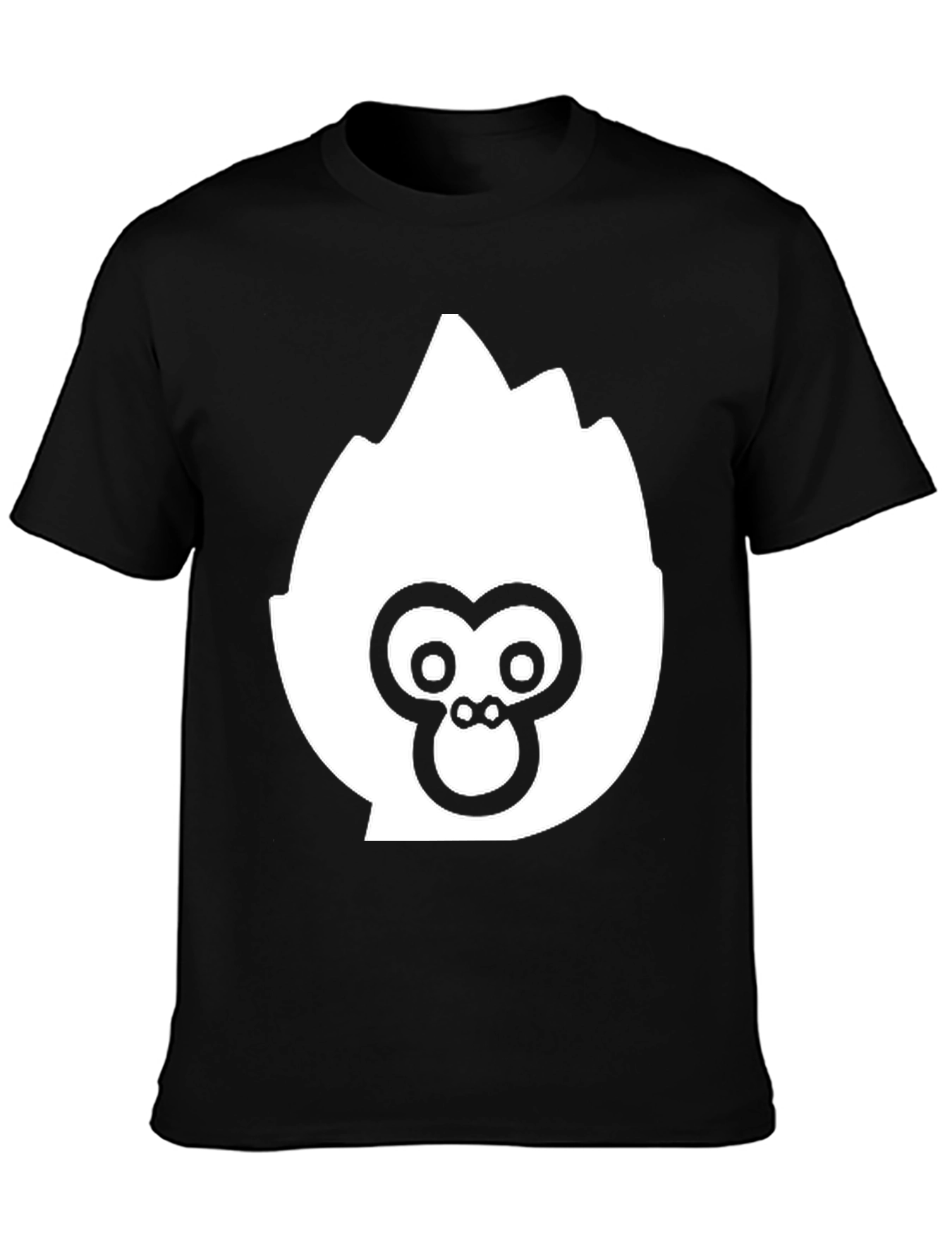 Black T-Shirt with White Ape Logo