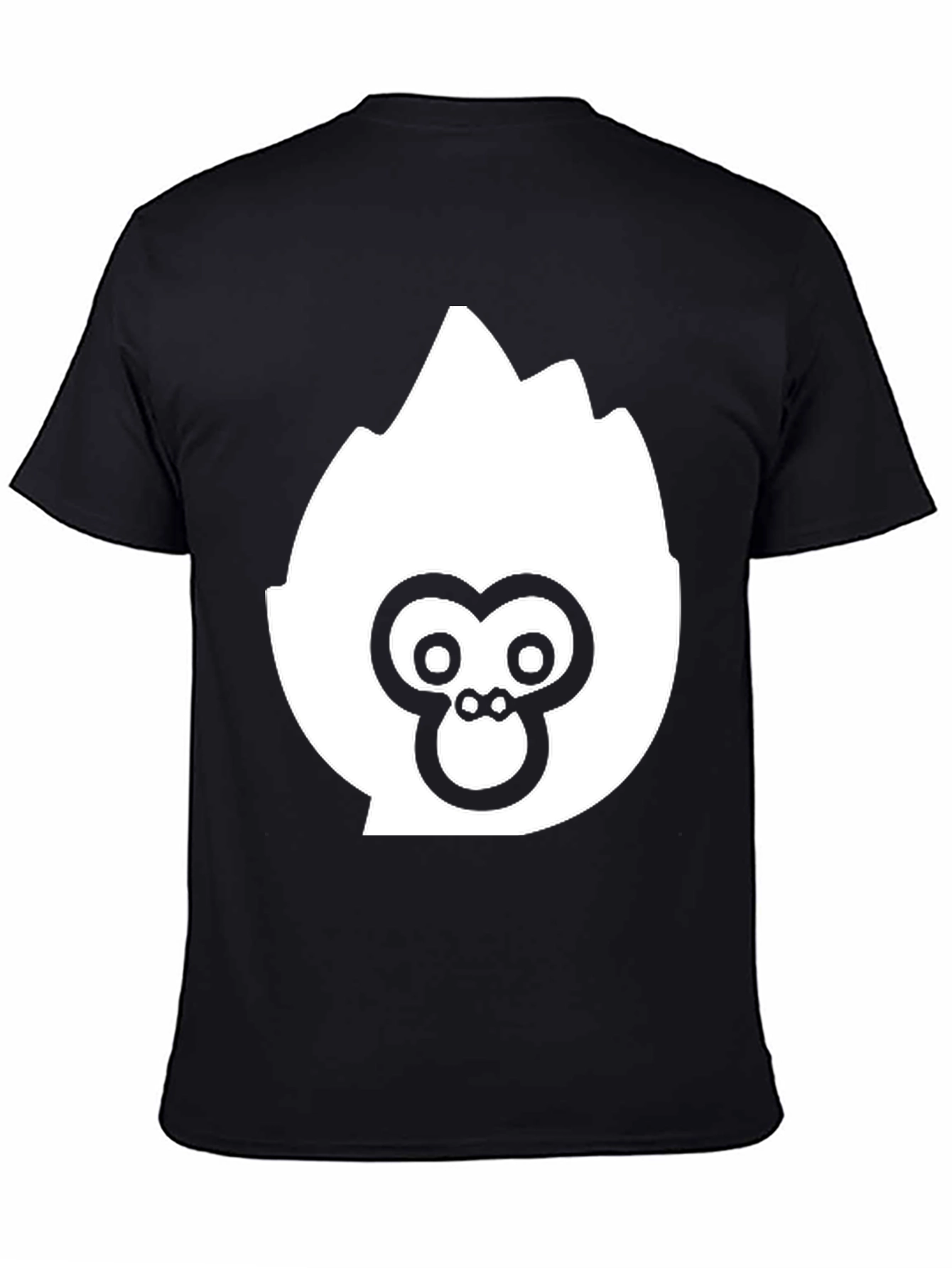 Black T-Shirt with White Ape Logo