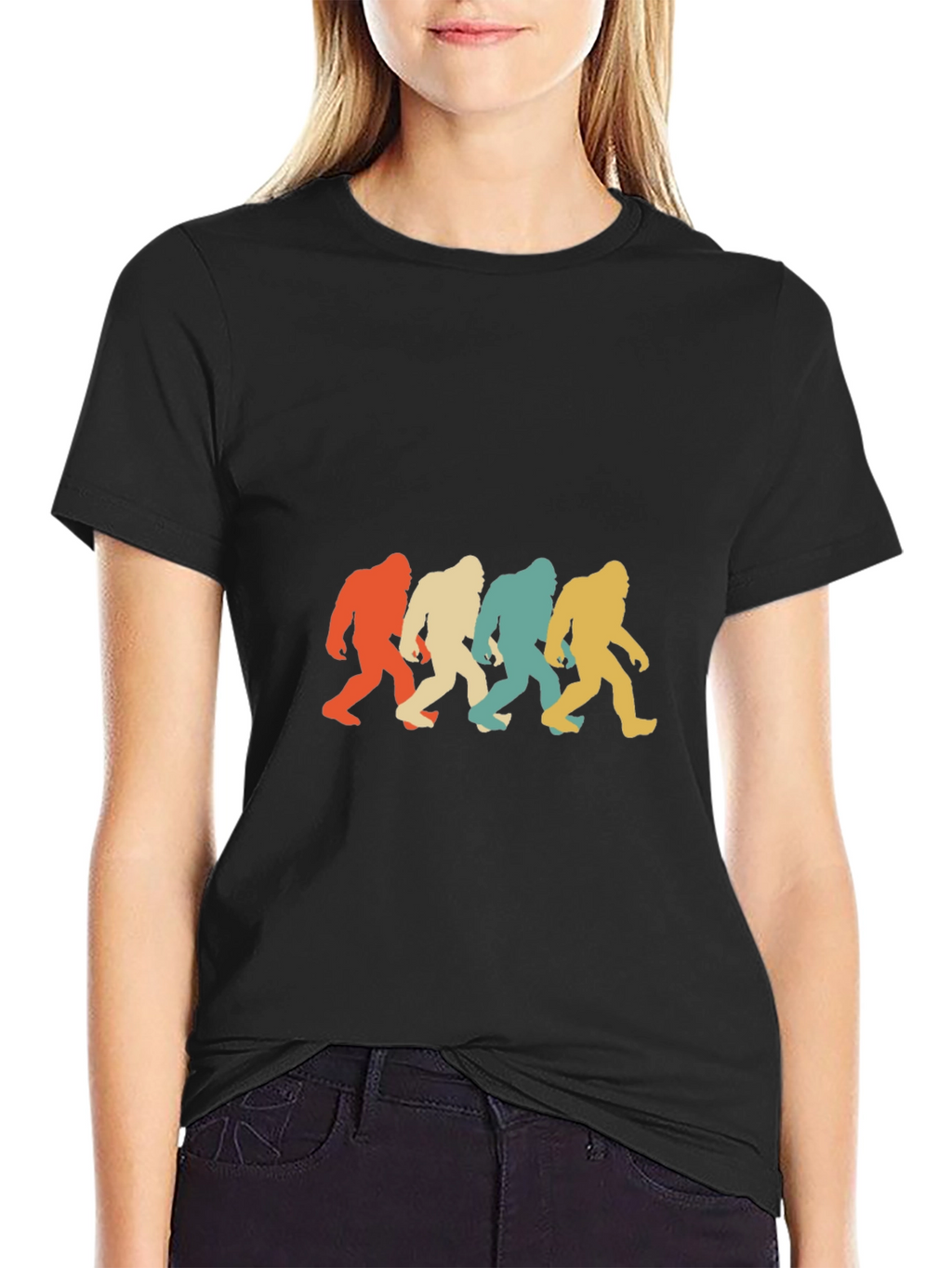 Retro Bigfoot T-Shirt: Sasquatch Silhouette Tee