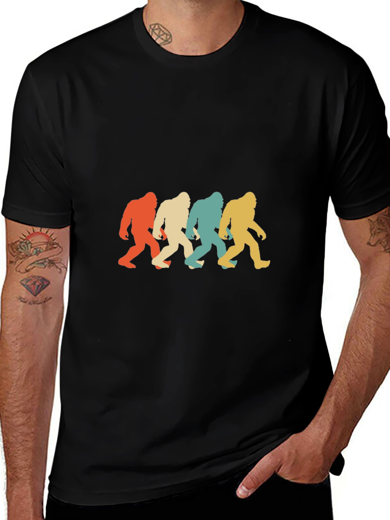 Retro Bigfoot T-Shirt: Sasquatch Silhouette Tee