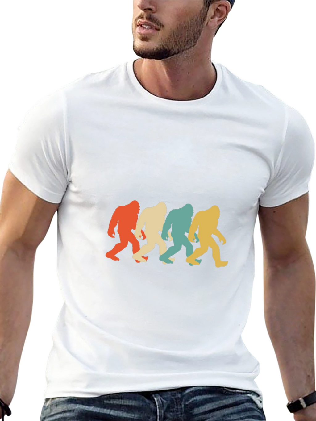 Retro Bigfoot T-Shirt: Sasquatch Silhouette Tee