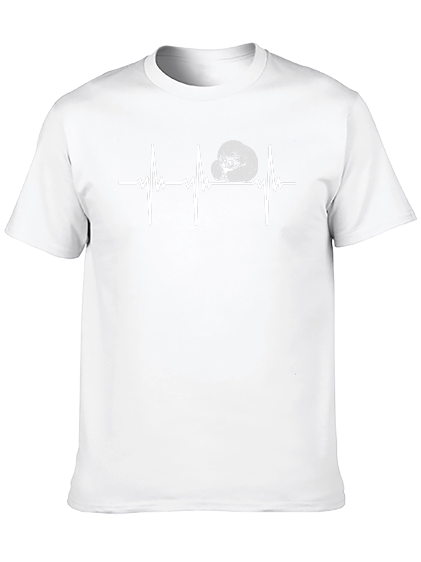 Sloth Heartbeat T-Shirt - Black Cotton Graphic Tee