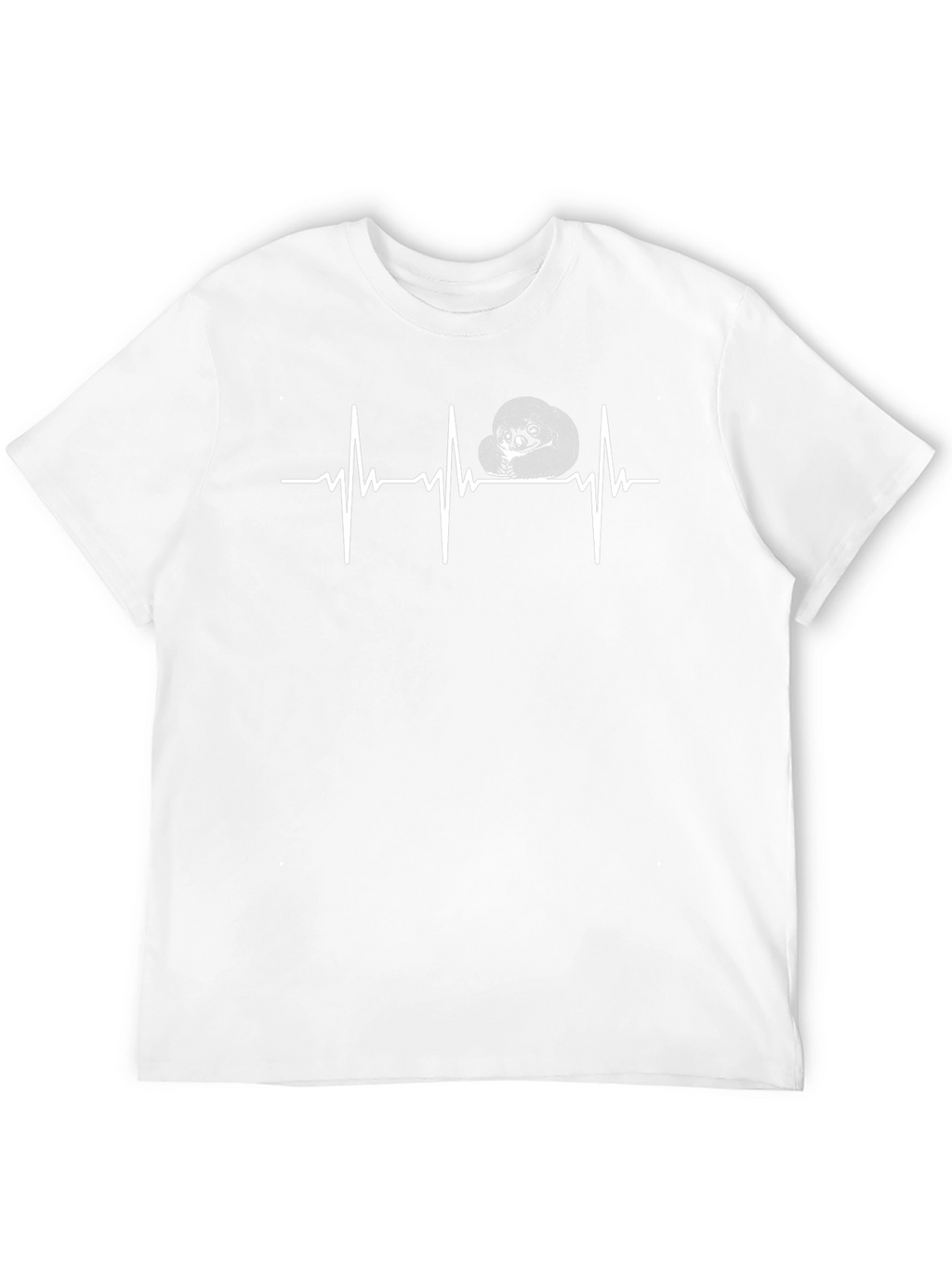 Sloth Heartbeat T-Shirt - Black Cotton Graphic Tee