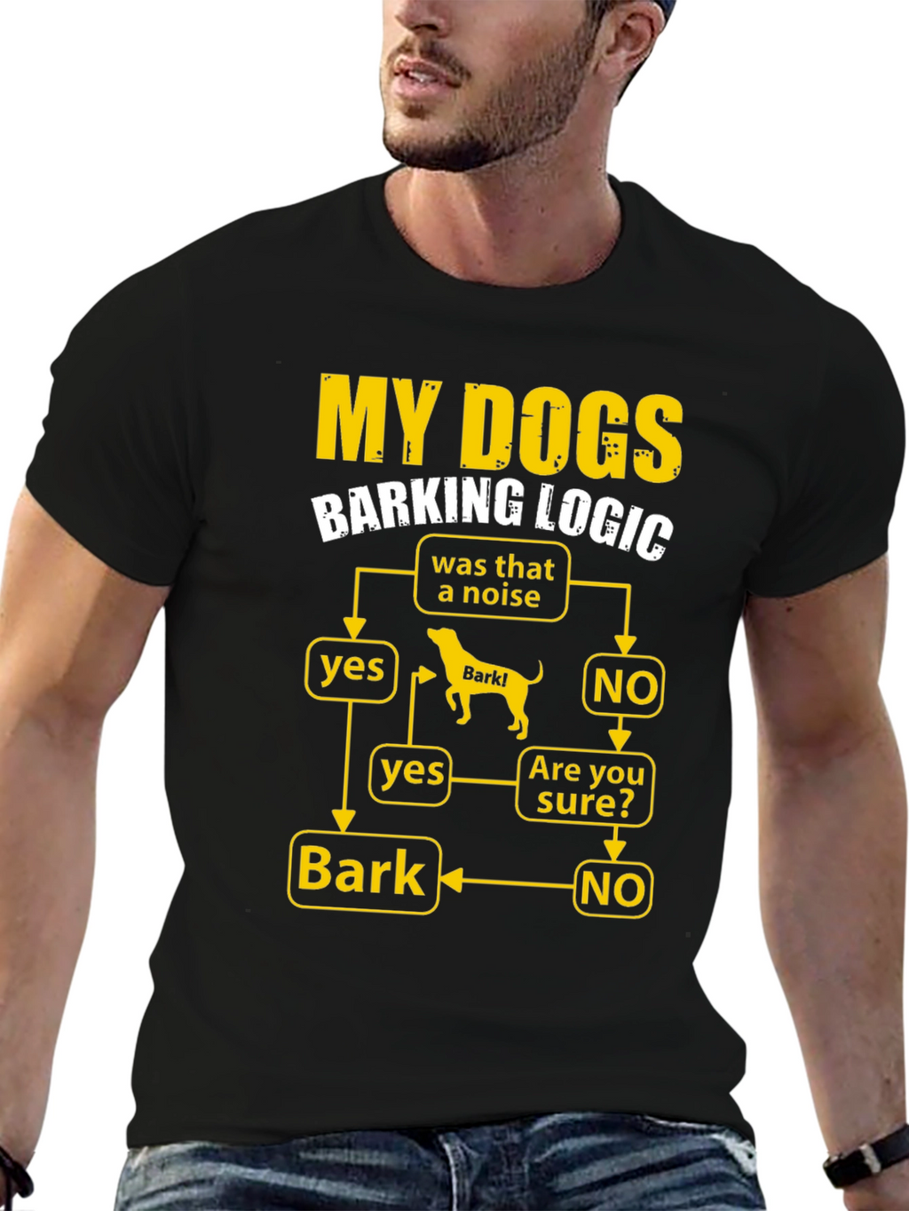 My Dogs Barking Logic Flowchart Humor T-Shirt