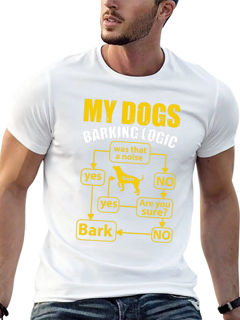 My Dogs Barking Logic Flowchart Humor T-Shirt