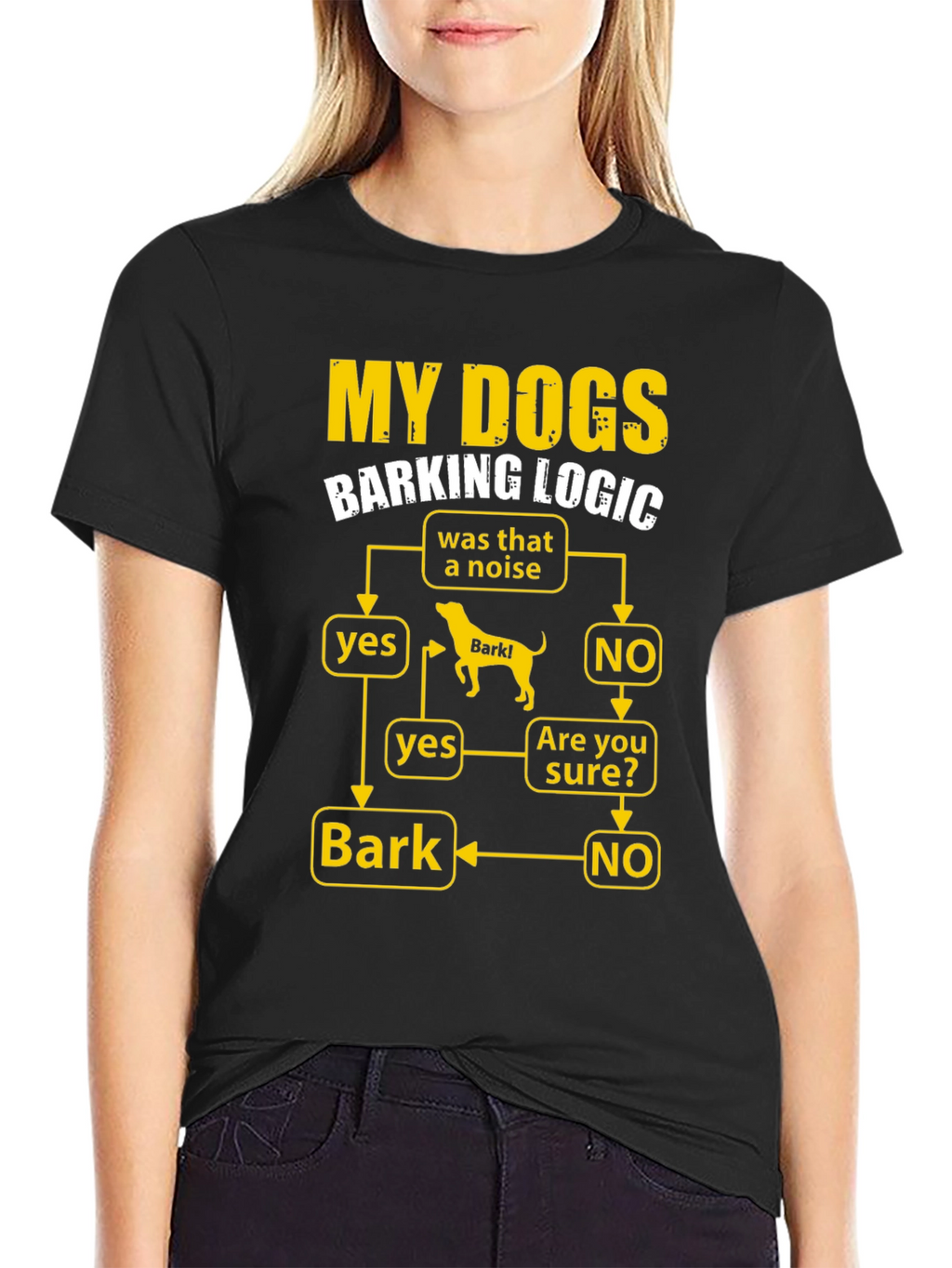 My Dogs Barking Logic Flowchart Humor T-Shirt