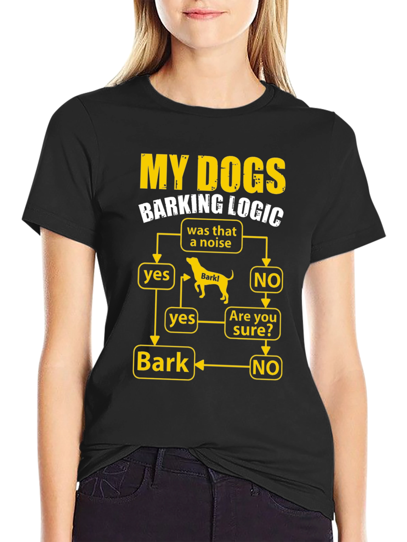 My Dogs Barking Logic Flowchart Humor T-Shirt