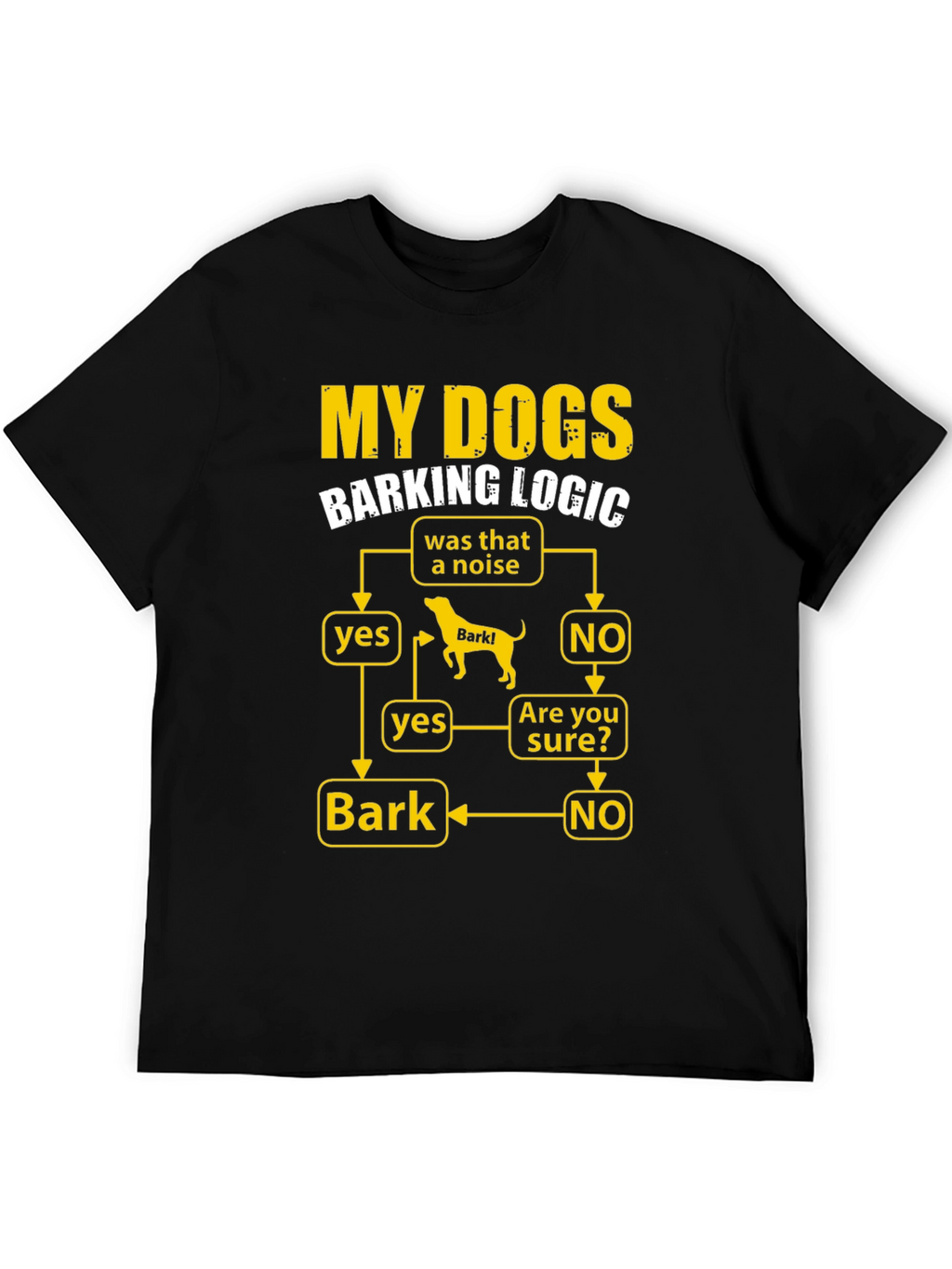 My Dogs Barking Logic Flowchart Humor T-Shirt
