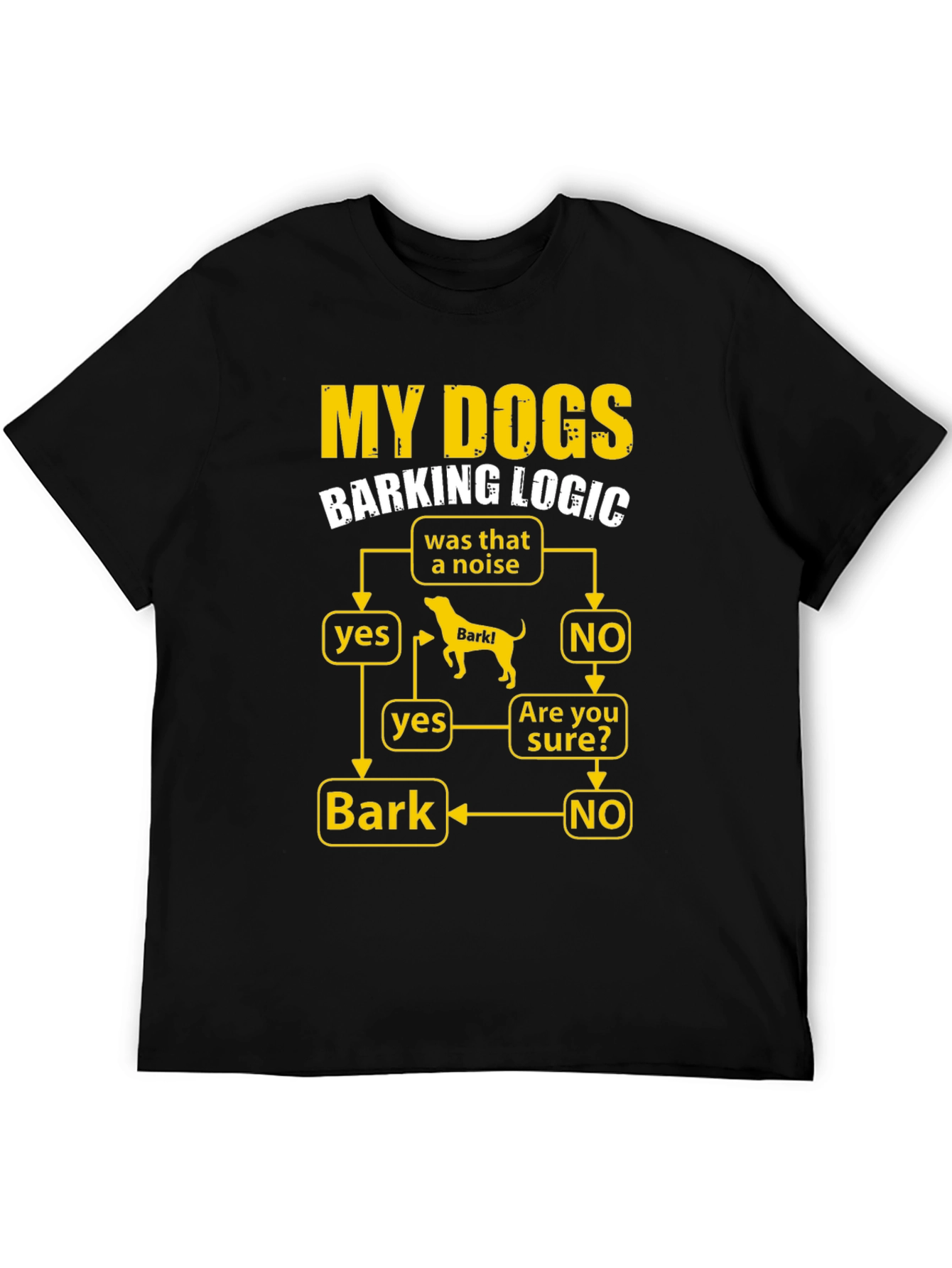My Dogs Barking Logic Flowchart Humor T-Shirt