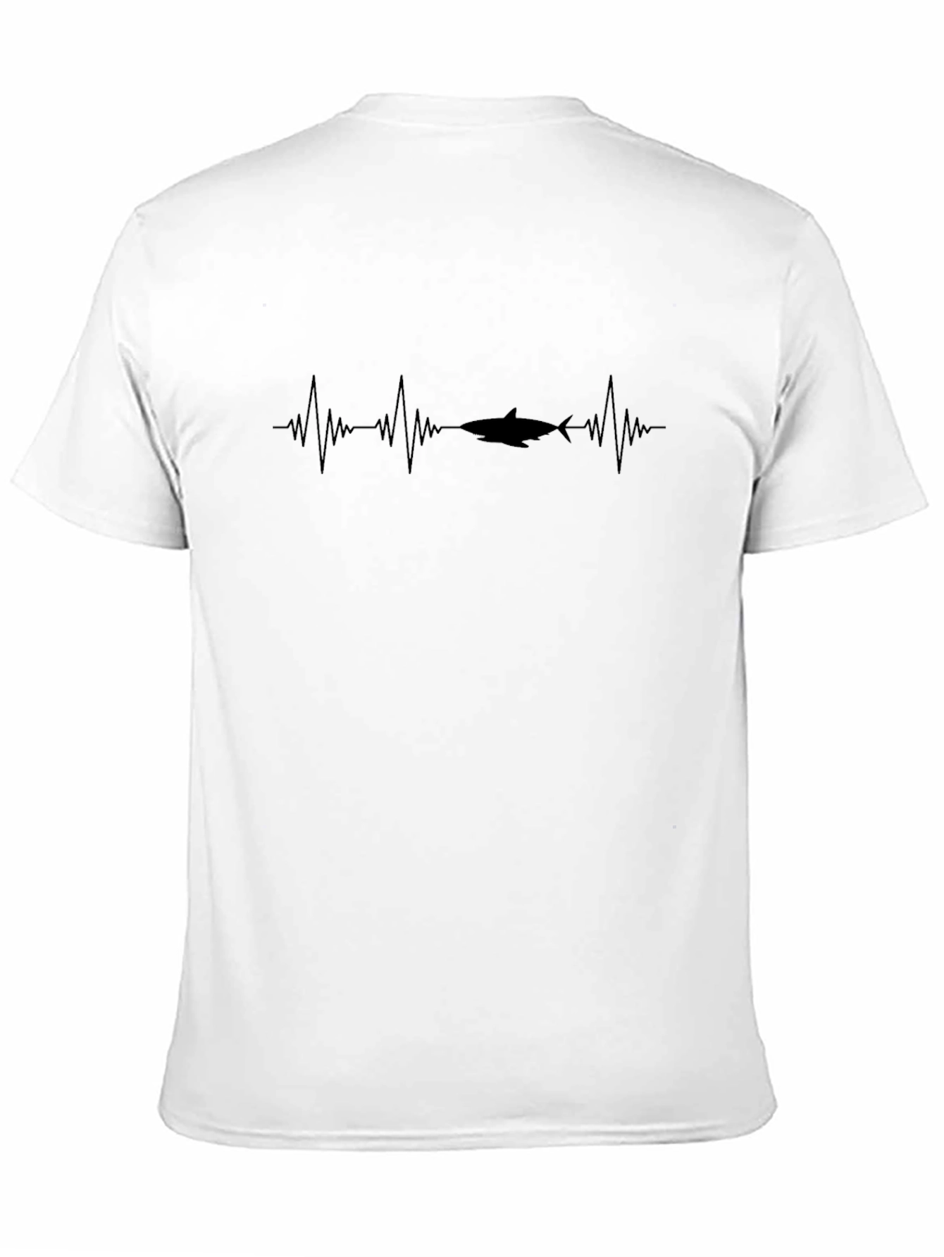 Shark Heartbeat Graphic Tee - Black Cotton T-Shirt