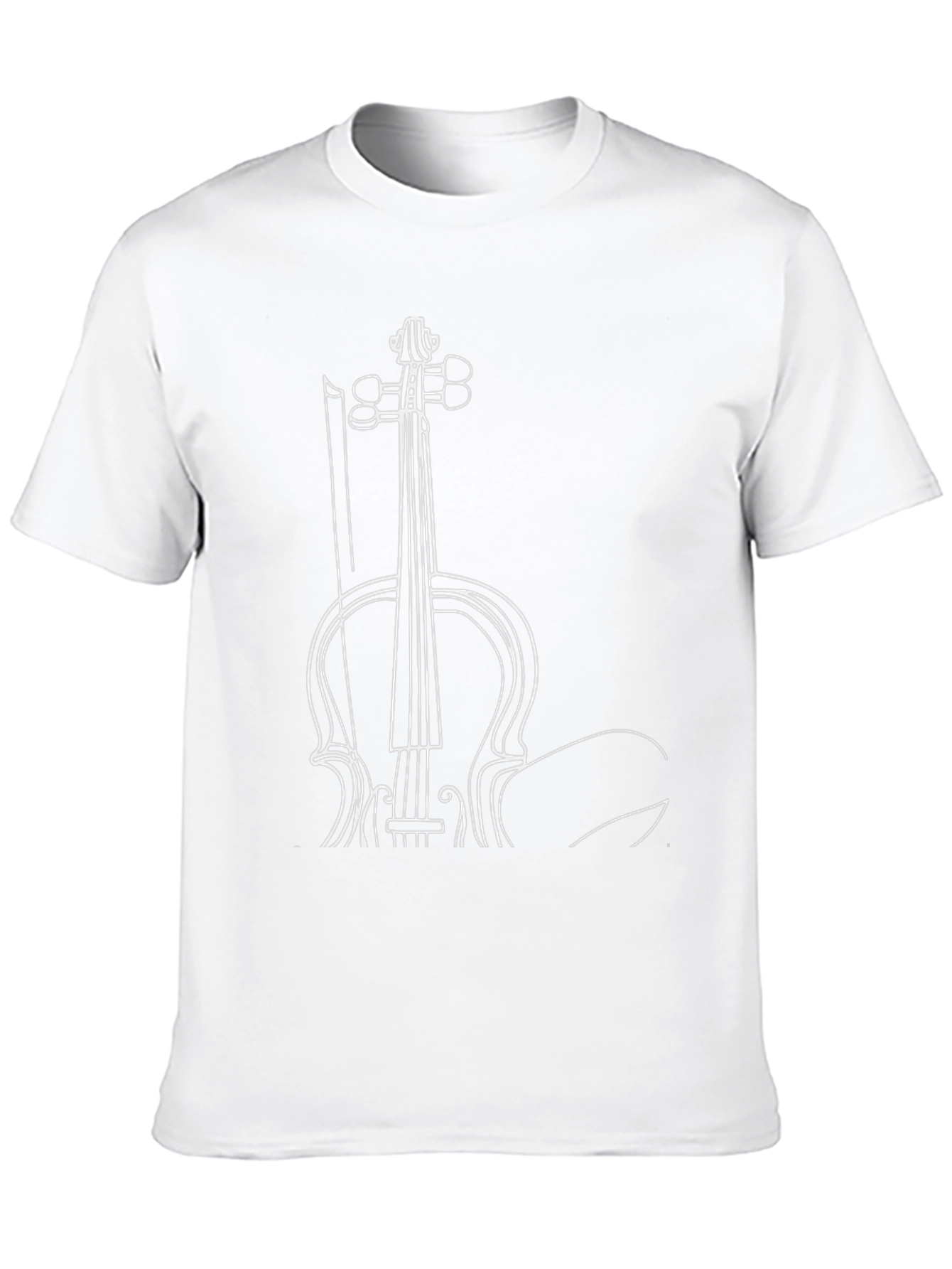 Musical Cello Graphic Print Mens Black Tee