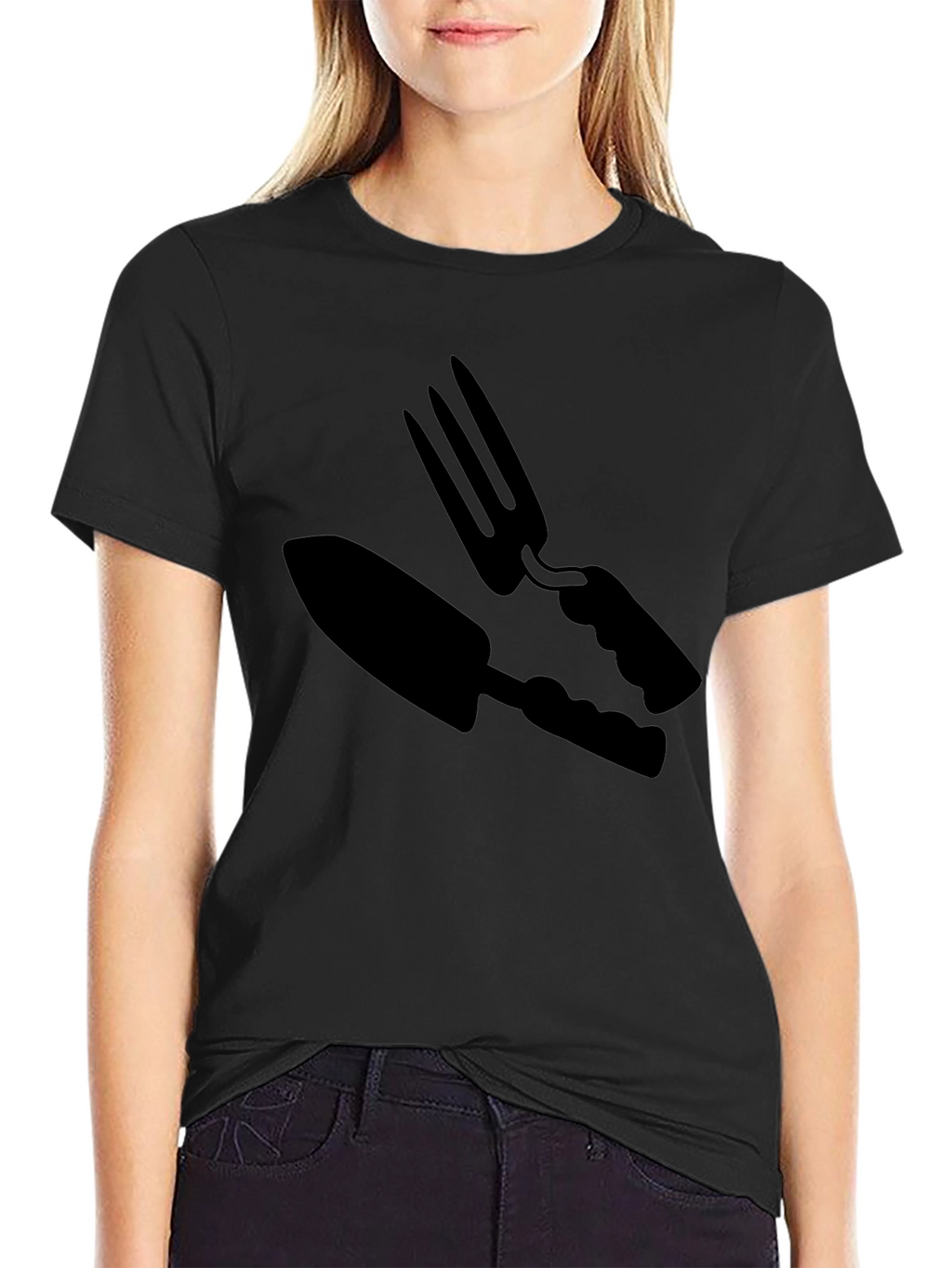 Gardening Tool Graphic Tee - Black Cotton Comfort