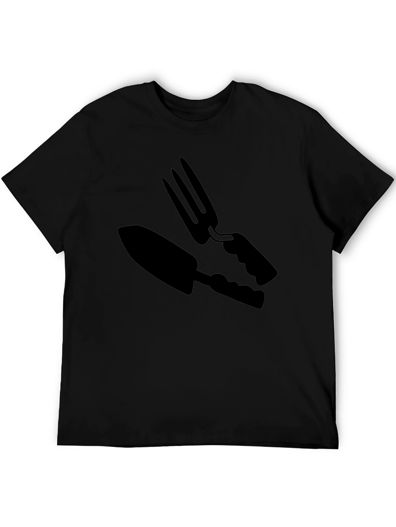Gardening Tool Graphic Tee - Black Cotton Comfort