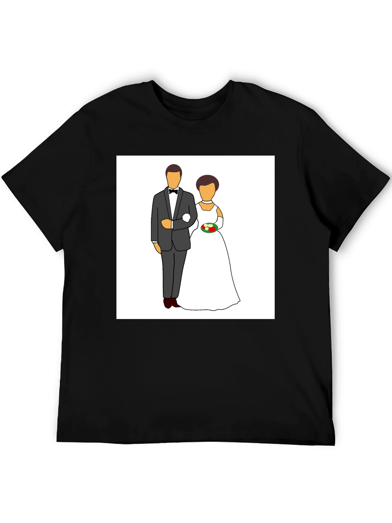 Wedding Couple Graphic Tee - Black