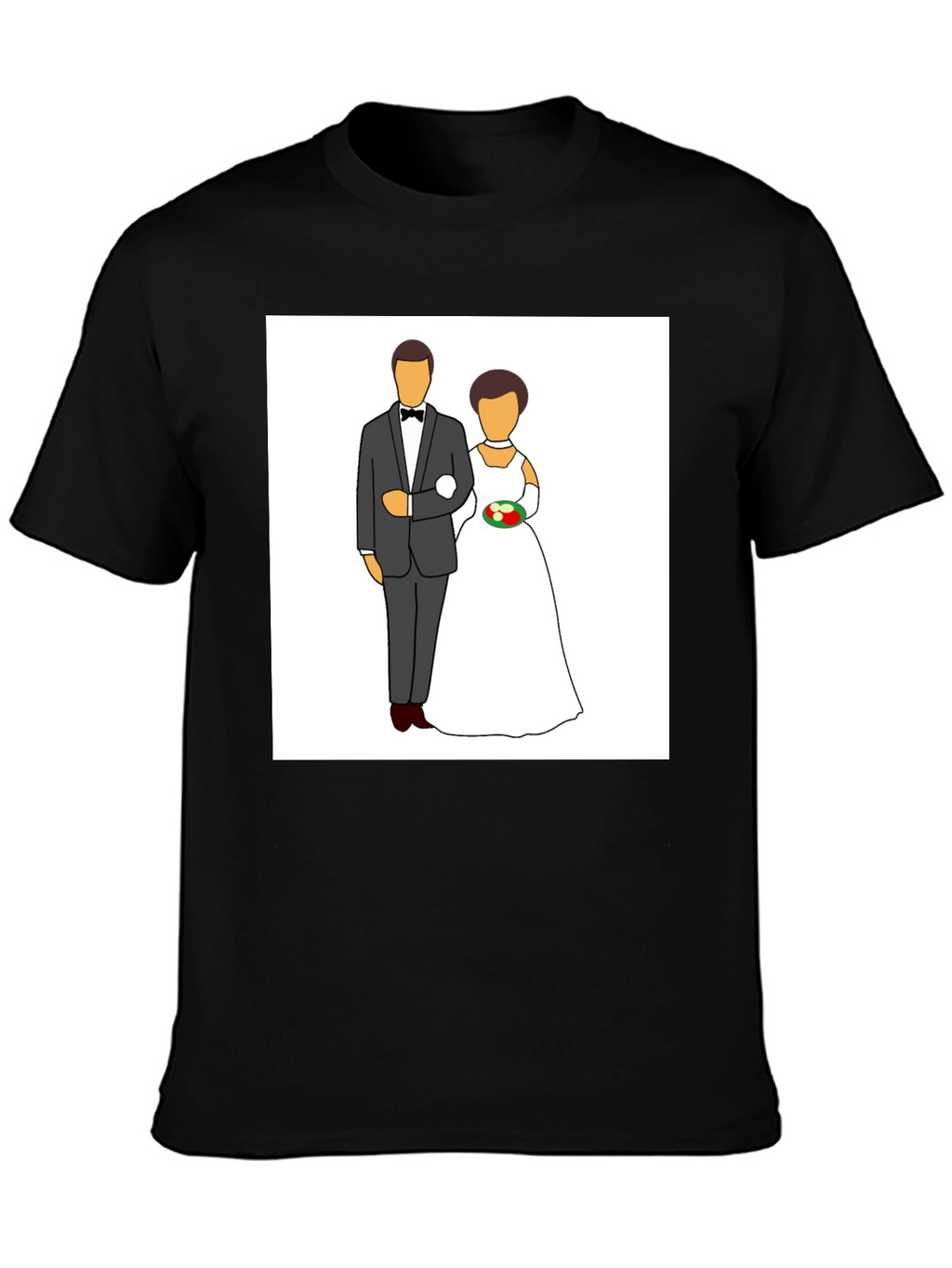 Wedding Couple Graphic Tee - Black