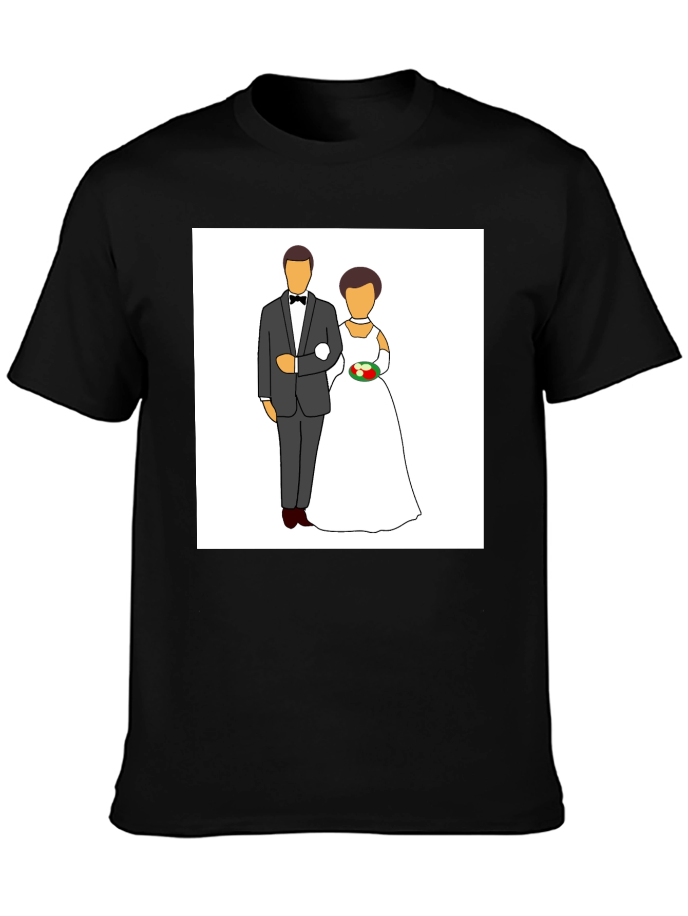 Wedding Couple Graphic Tee - Black