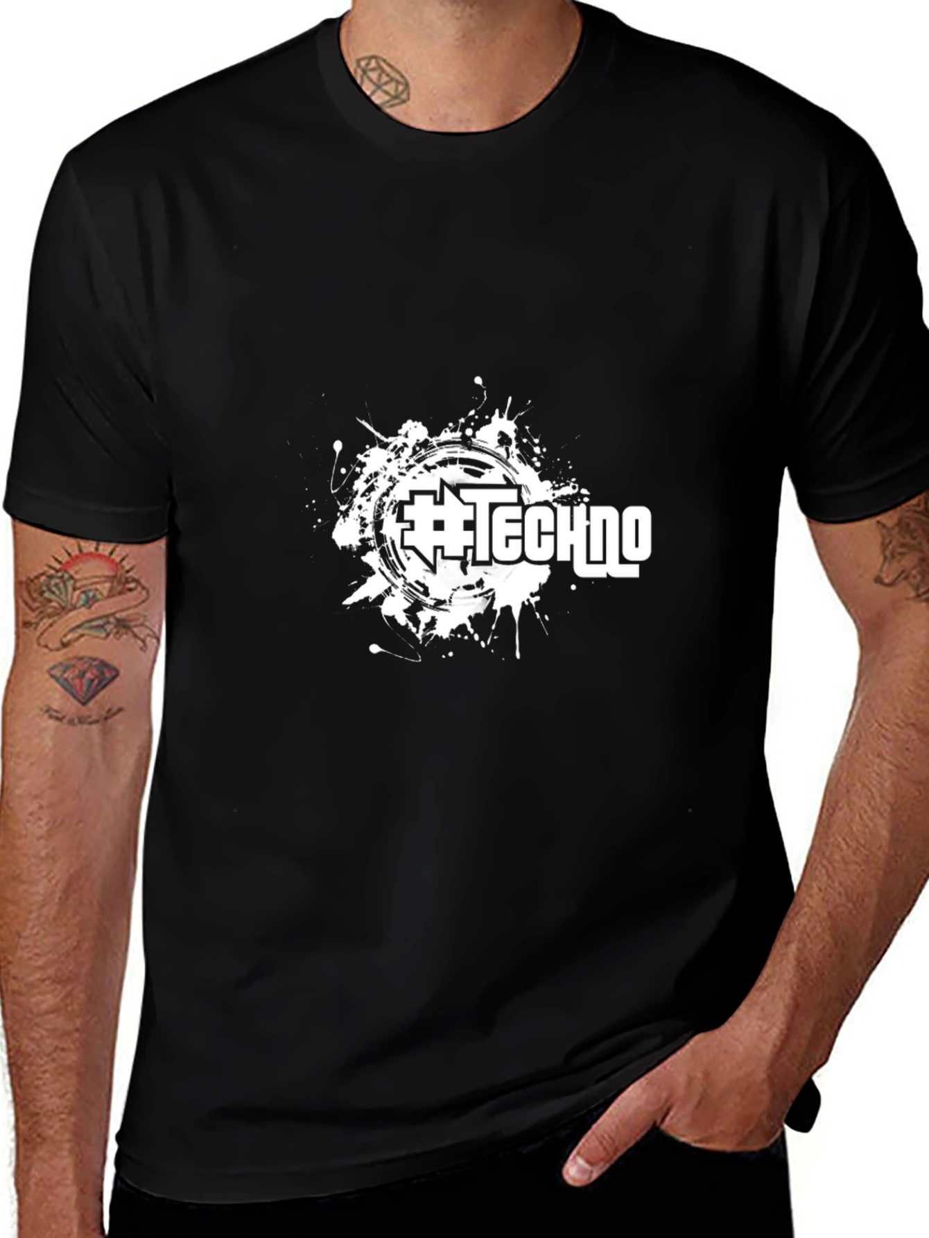 Techno Splash Black T-Shirt