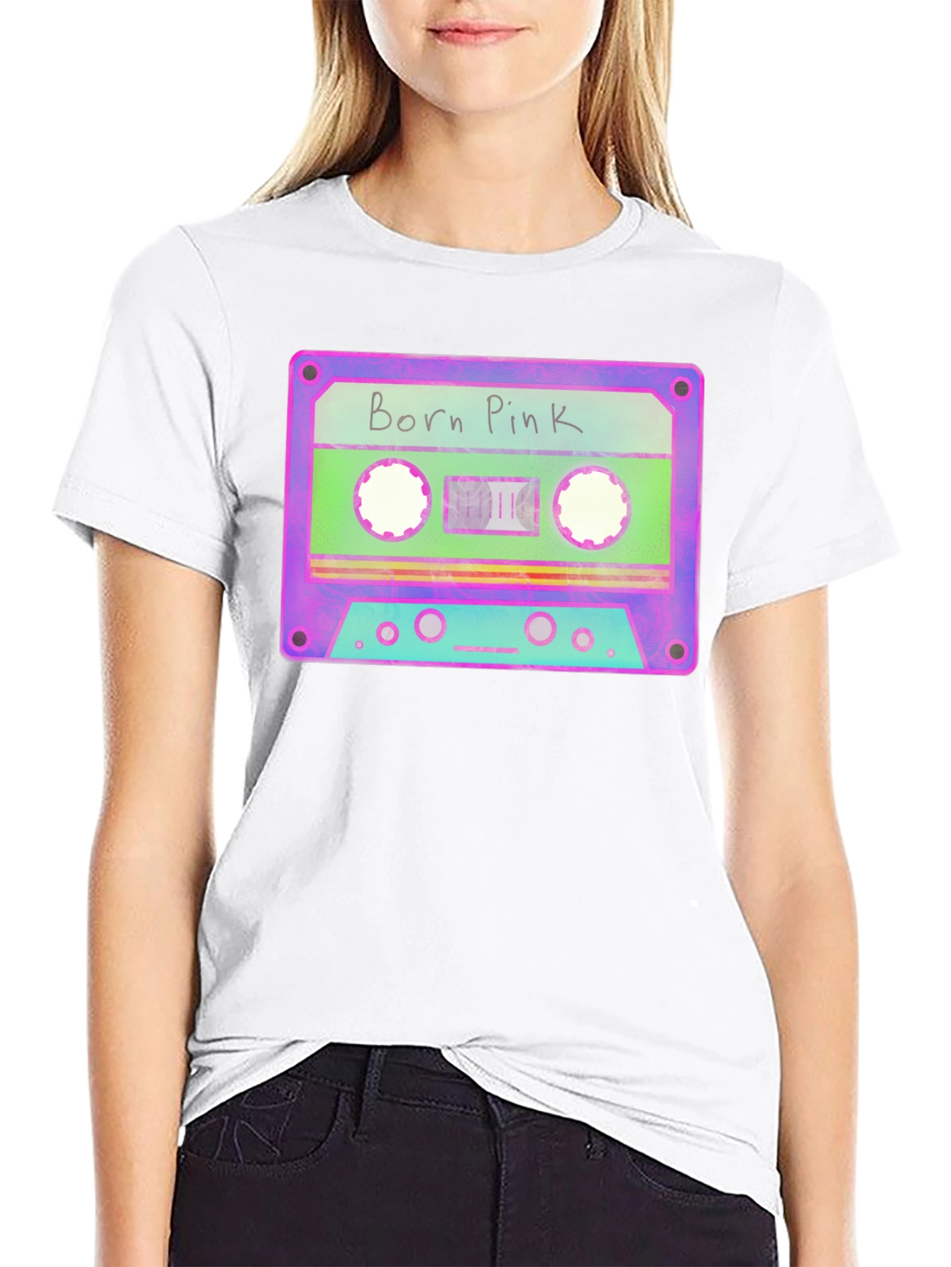 Born Pink Cassette Graphic Tee - Retro Style