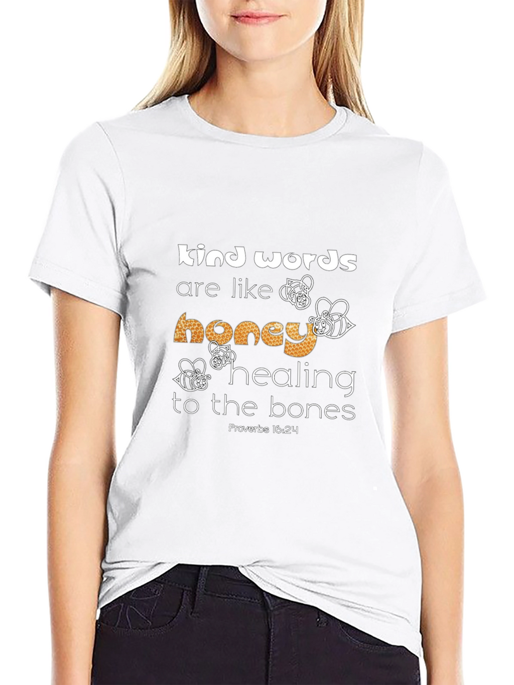 Kind Words Honey Bee Graphic Black T-Shirt