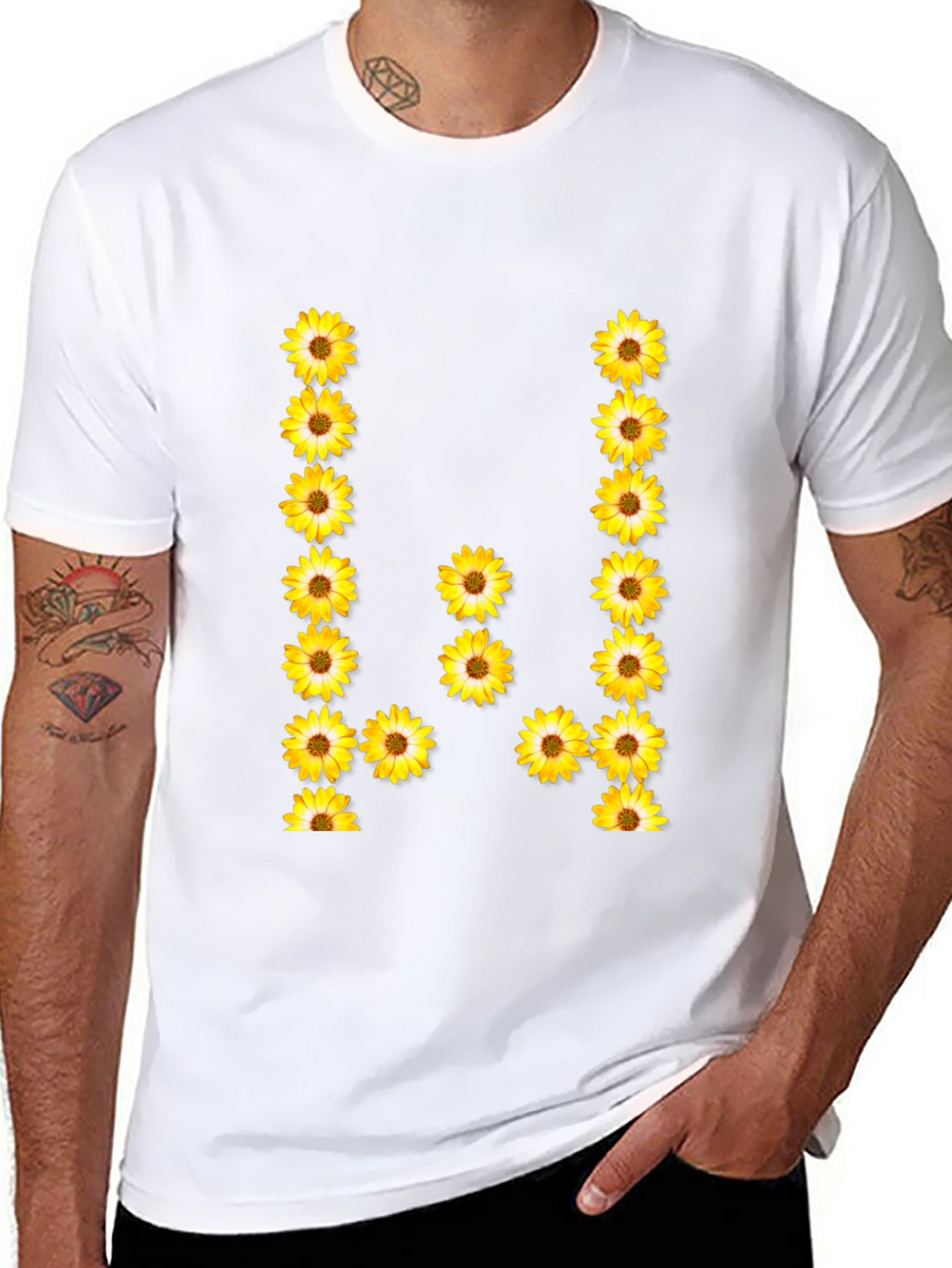 Sunflower Letter Graphic Tee - Black