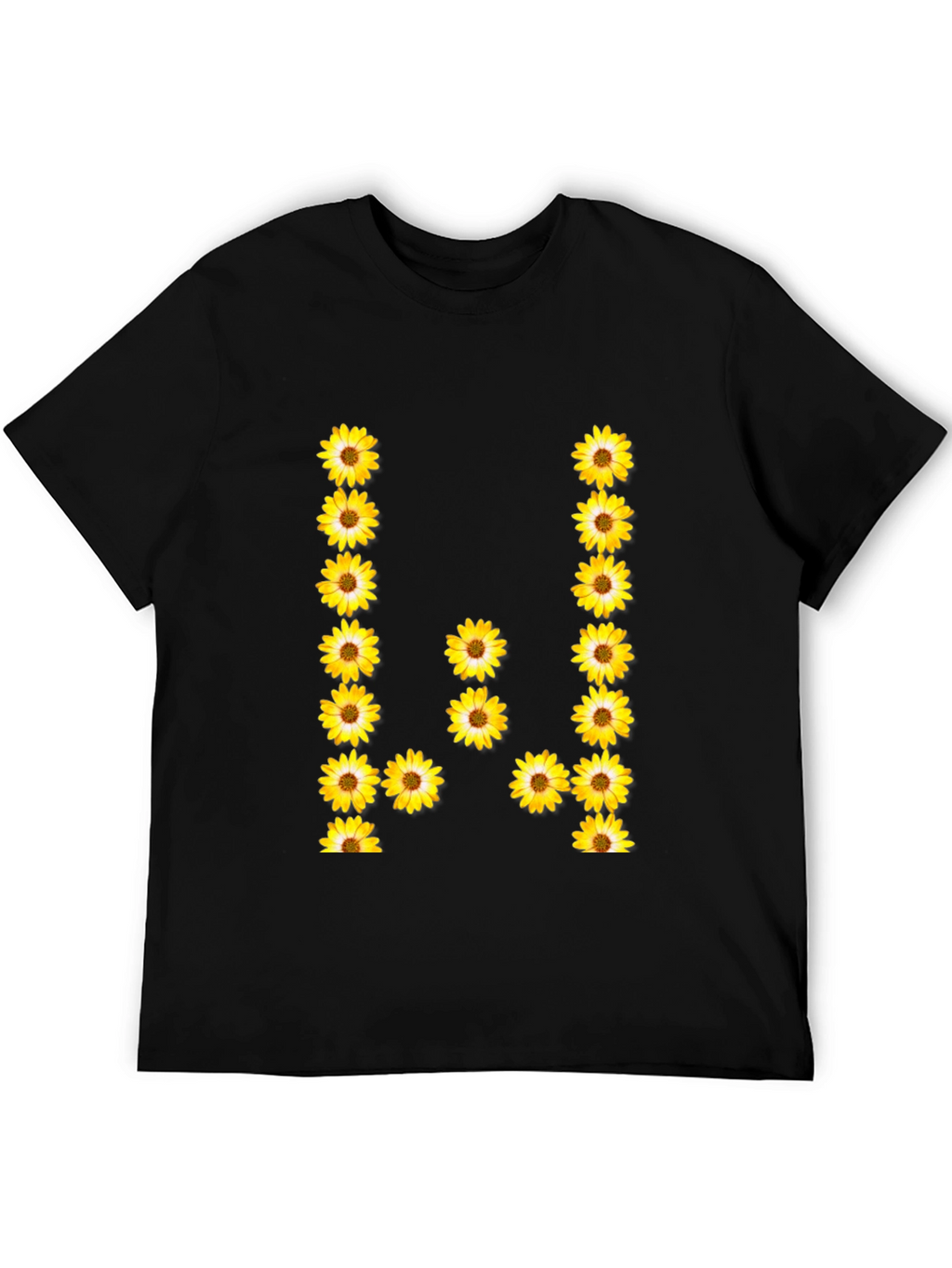 Sunflower Letter Graphic Tee - Black