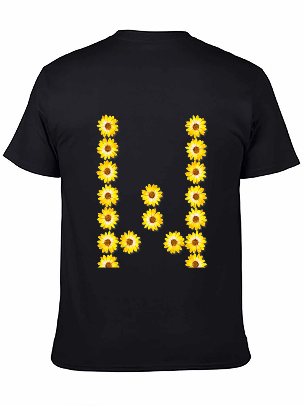 Sunflower Letter Graphic Tee - Black