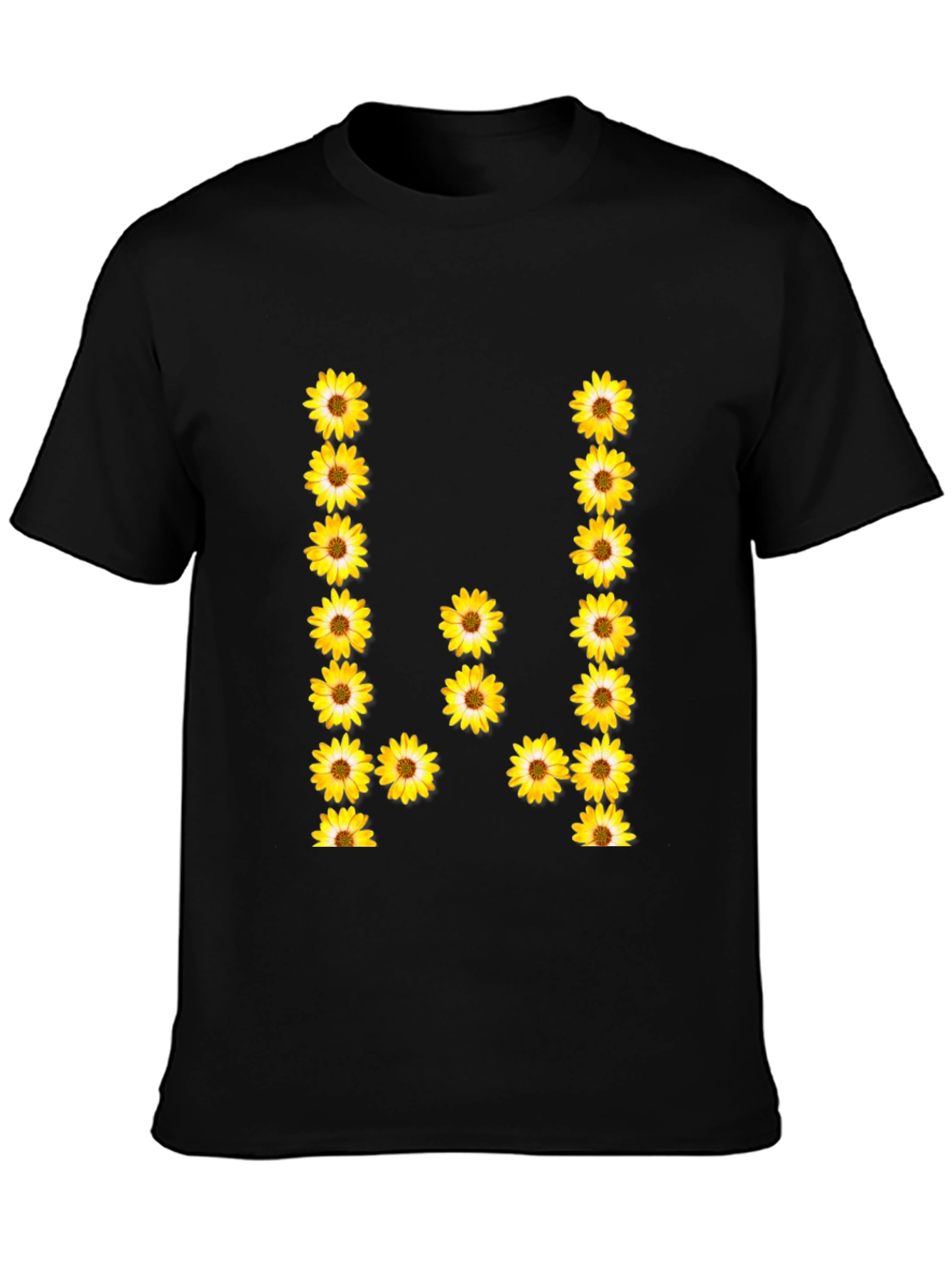 Sunflower Letter Graphic Tee - Black