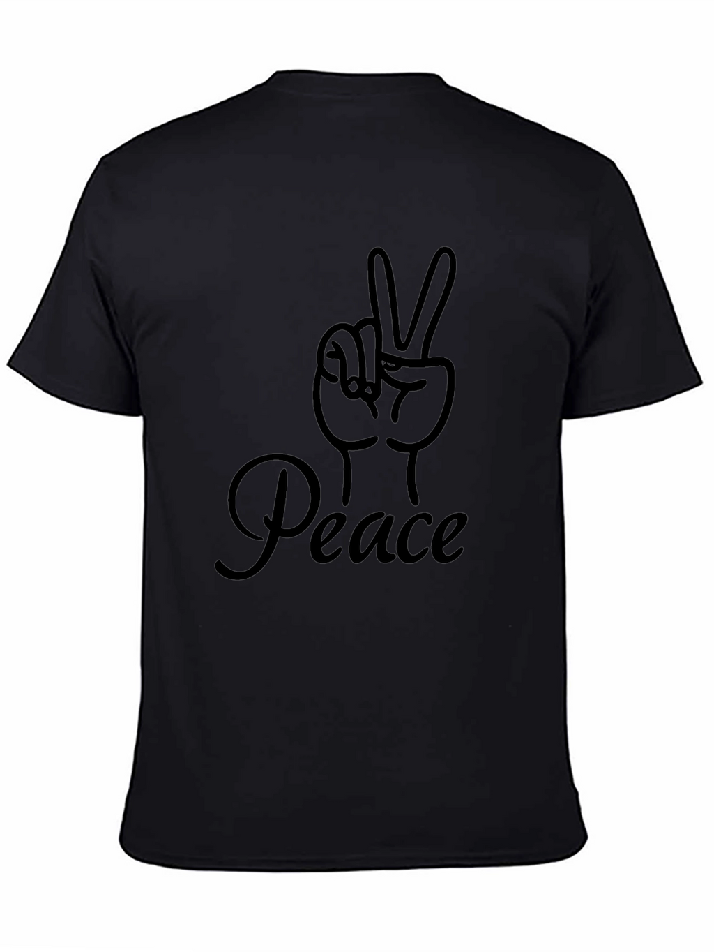 Peace Sign Graphic Black Tee