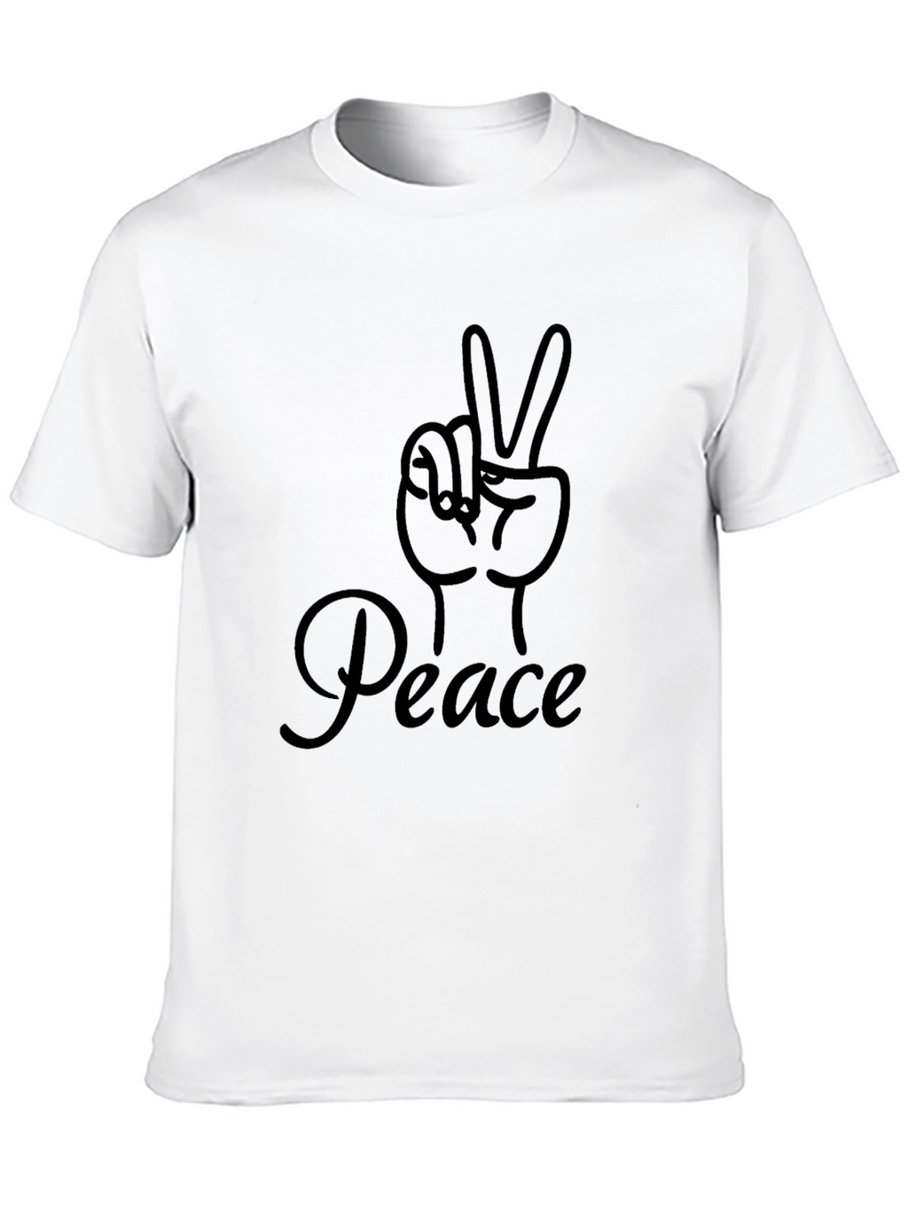 Peace Sign Graphic Black Tee