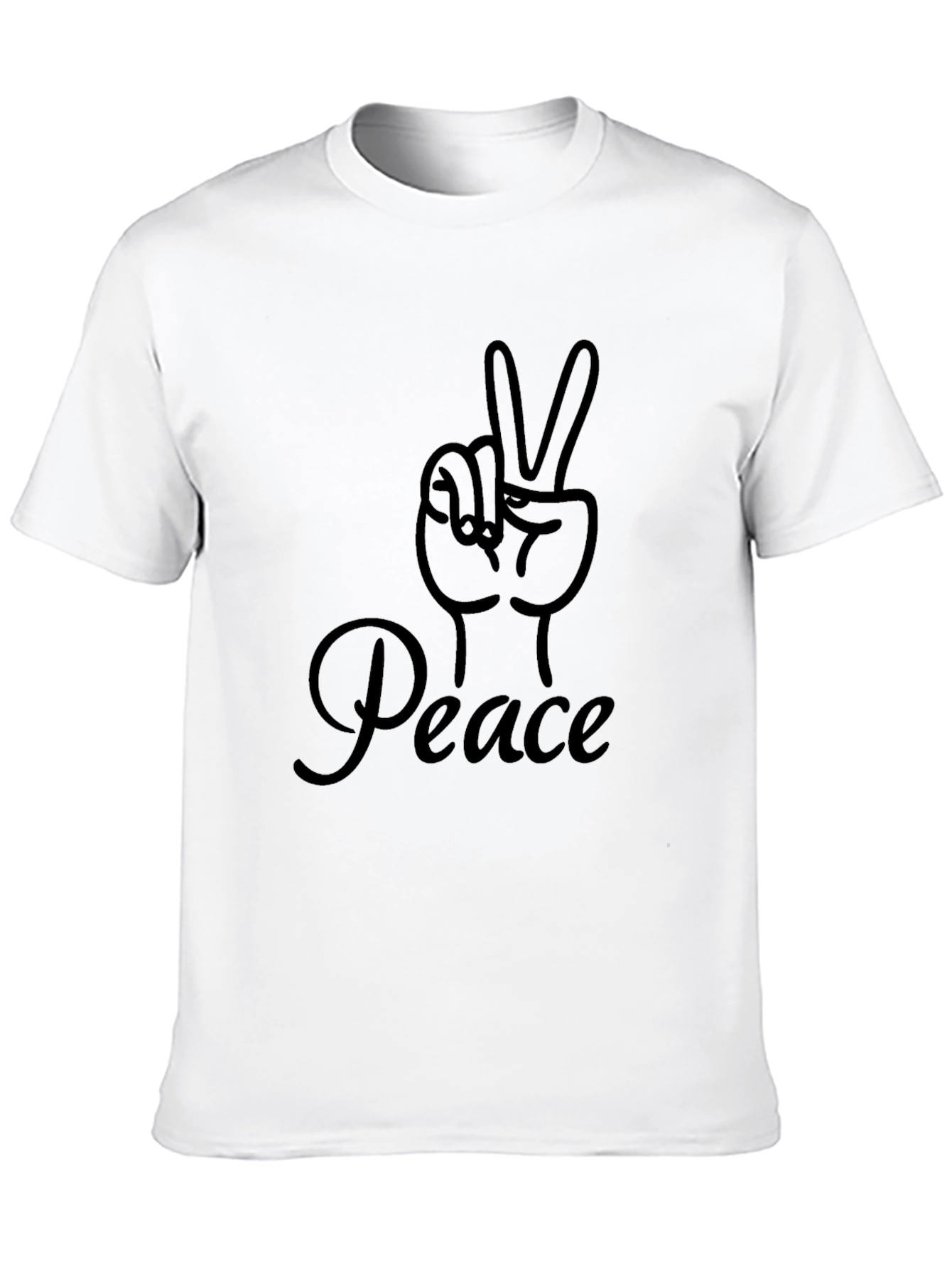 Peace Sign Graphic Black Tee