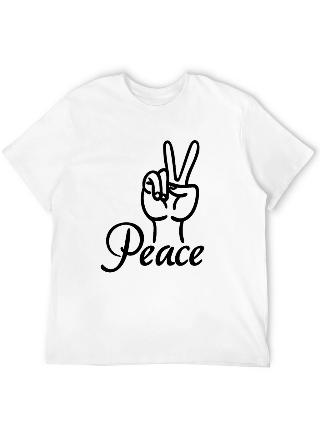 Peace Sign Graphic Black Tee