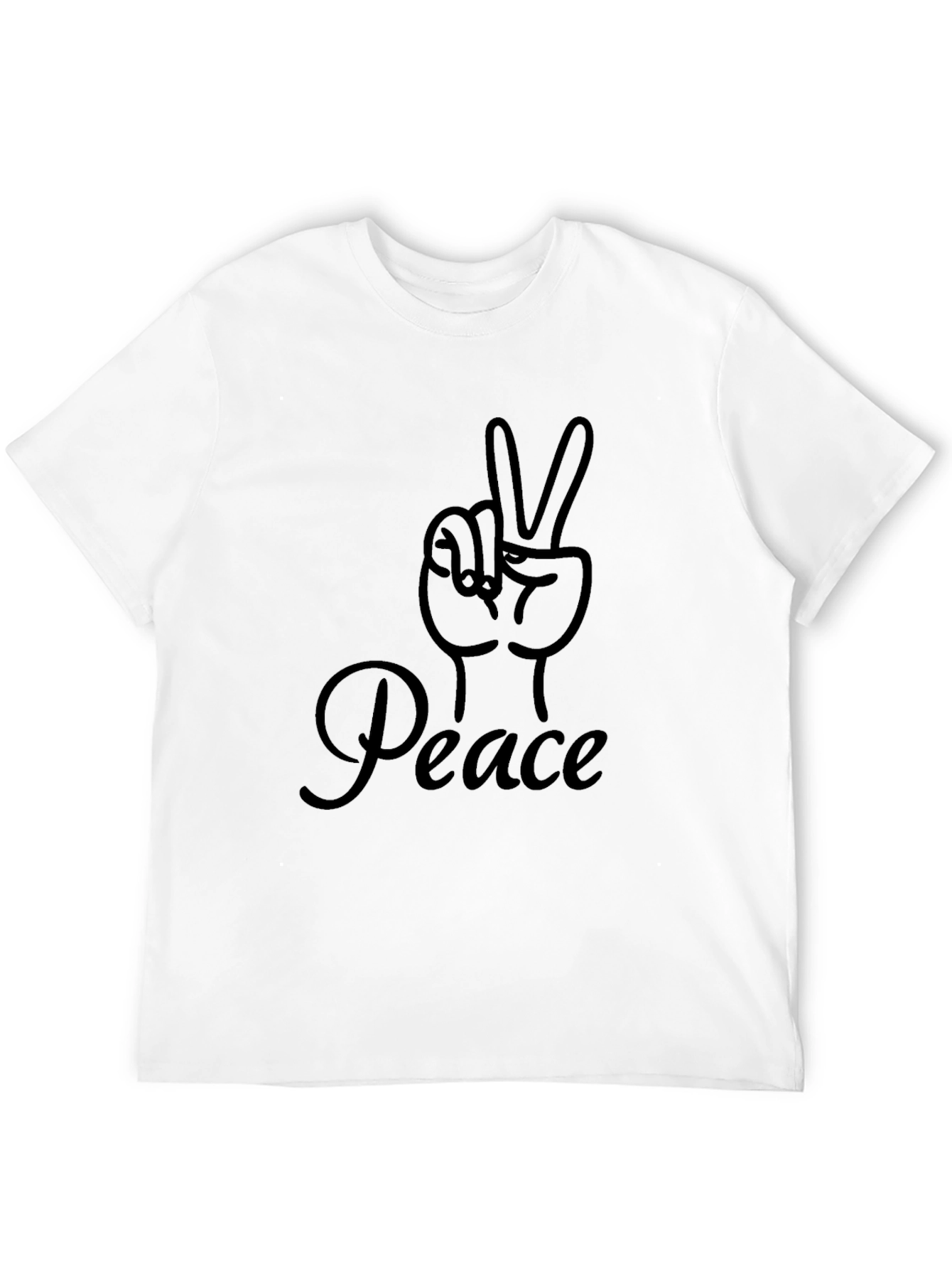 Peace Sign Graphic Black Tee
