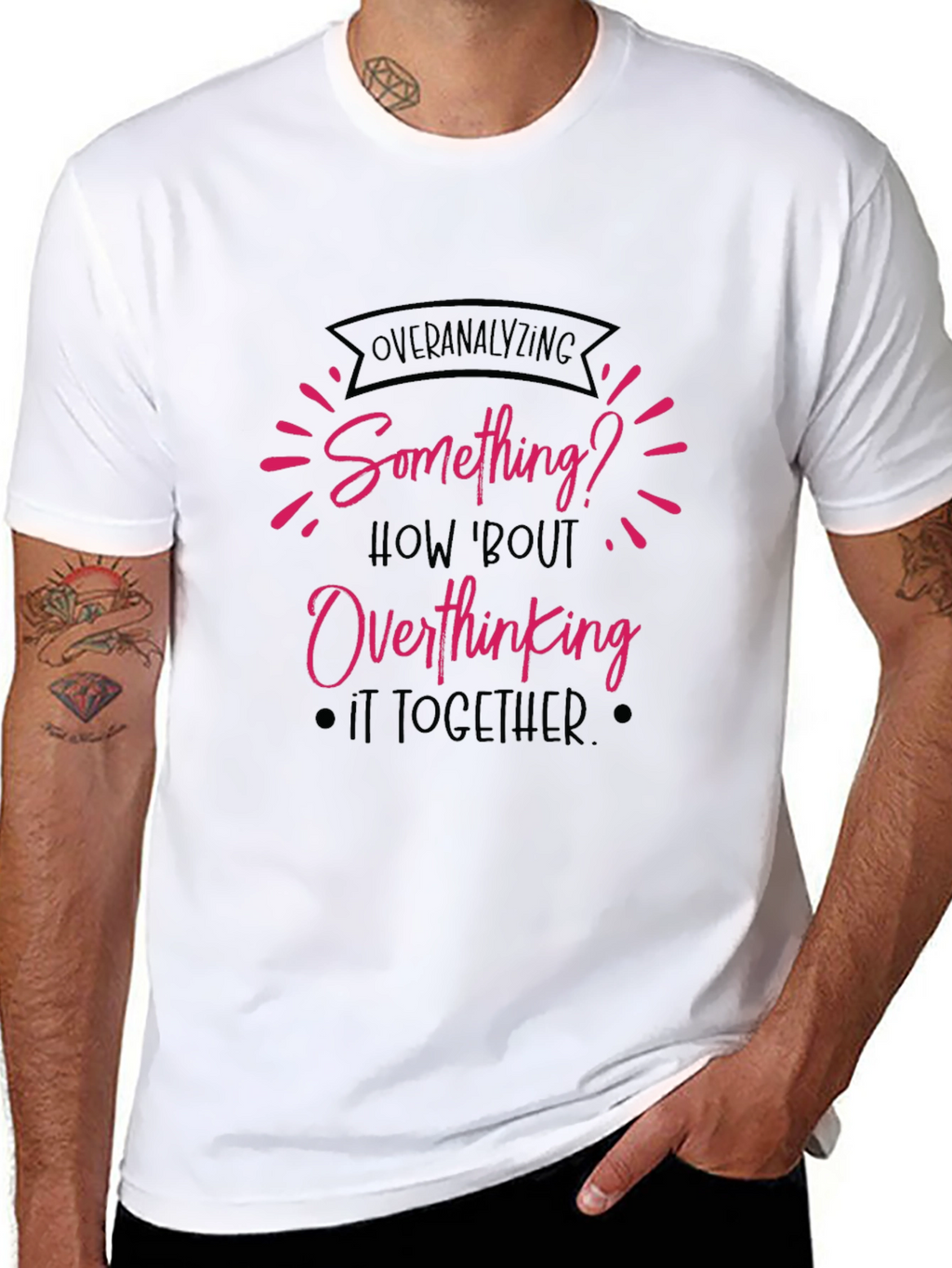 Overanalyzing? Funny Overthinking Black T-Shirt