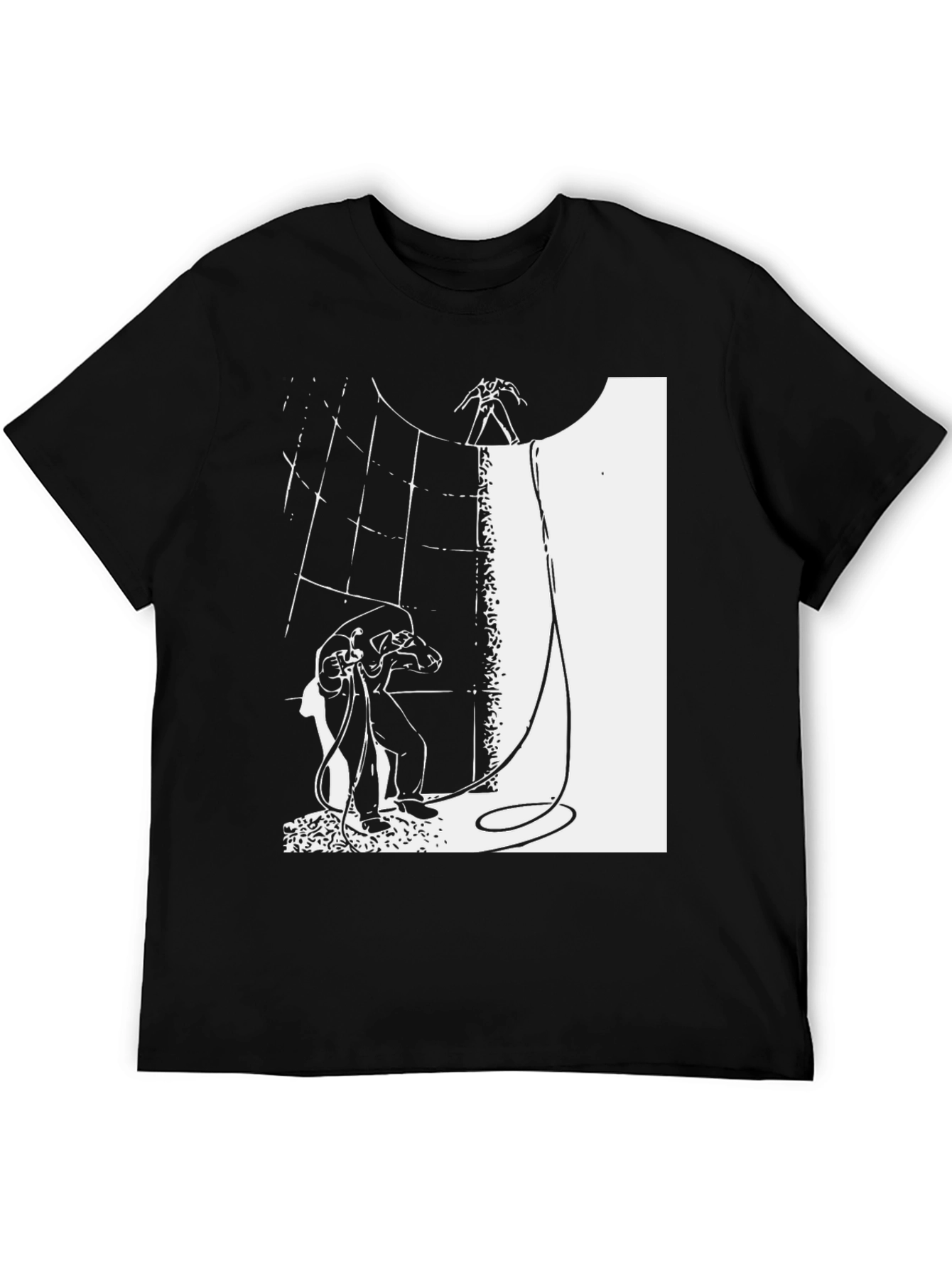 Abstract Graphic Print Black T-Shirt