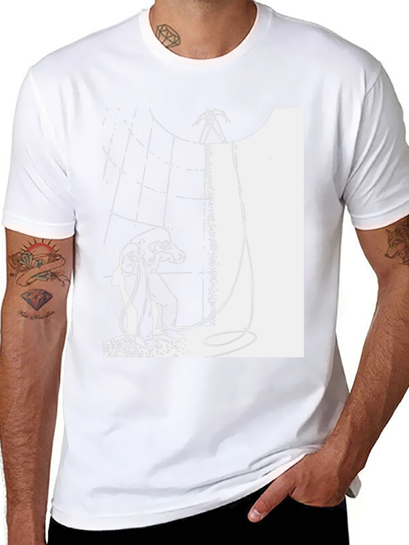 Abstract Graphic Print Black T-Shirt