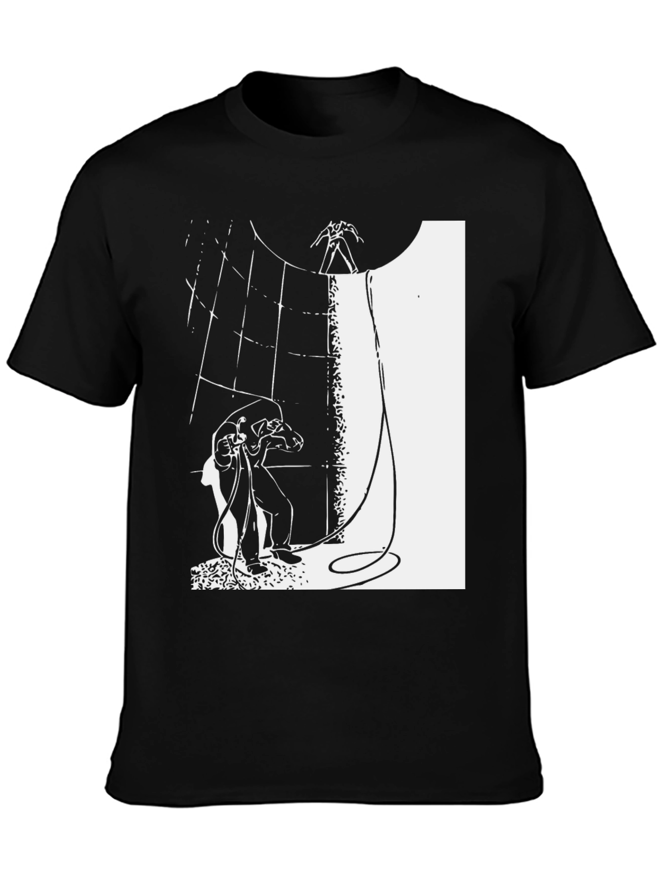 Abstract Graphic Print Black T-Shirt