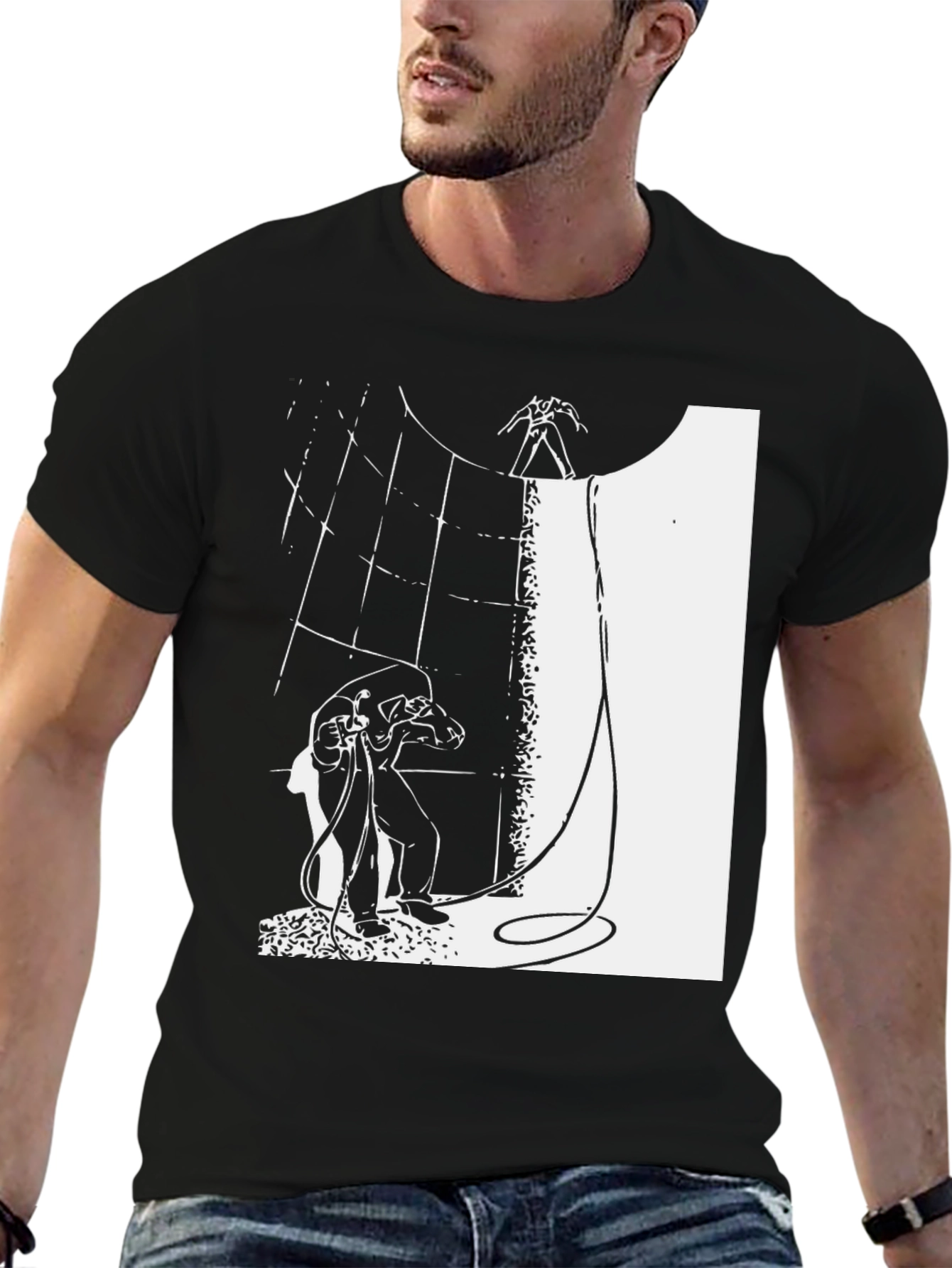 Abstract Graphic Print Black T-Shirt