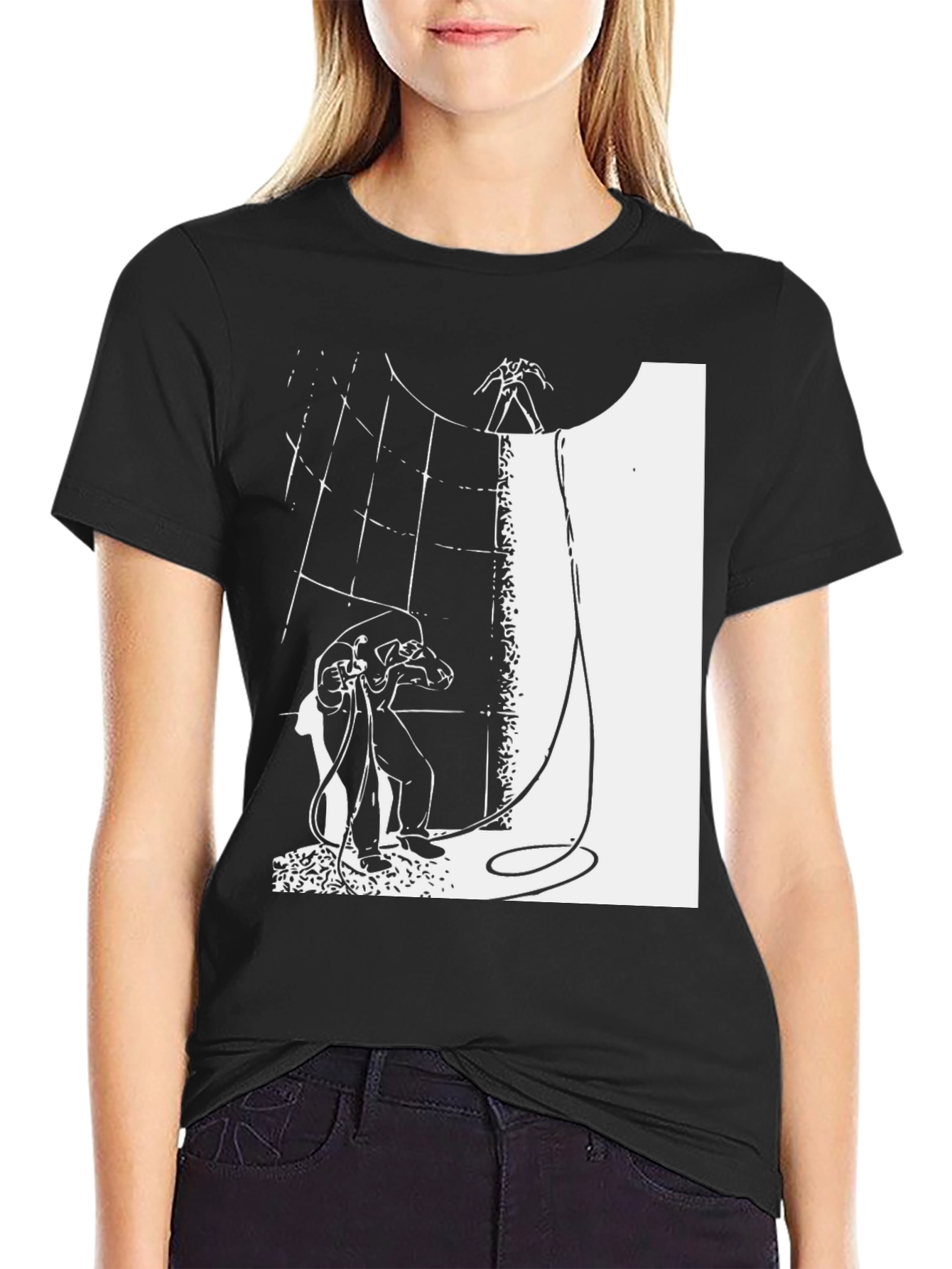 Abstract Graphic Print Black T-Shirt