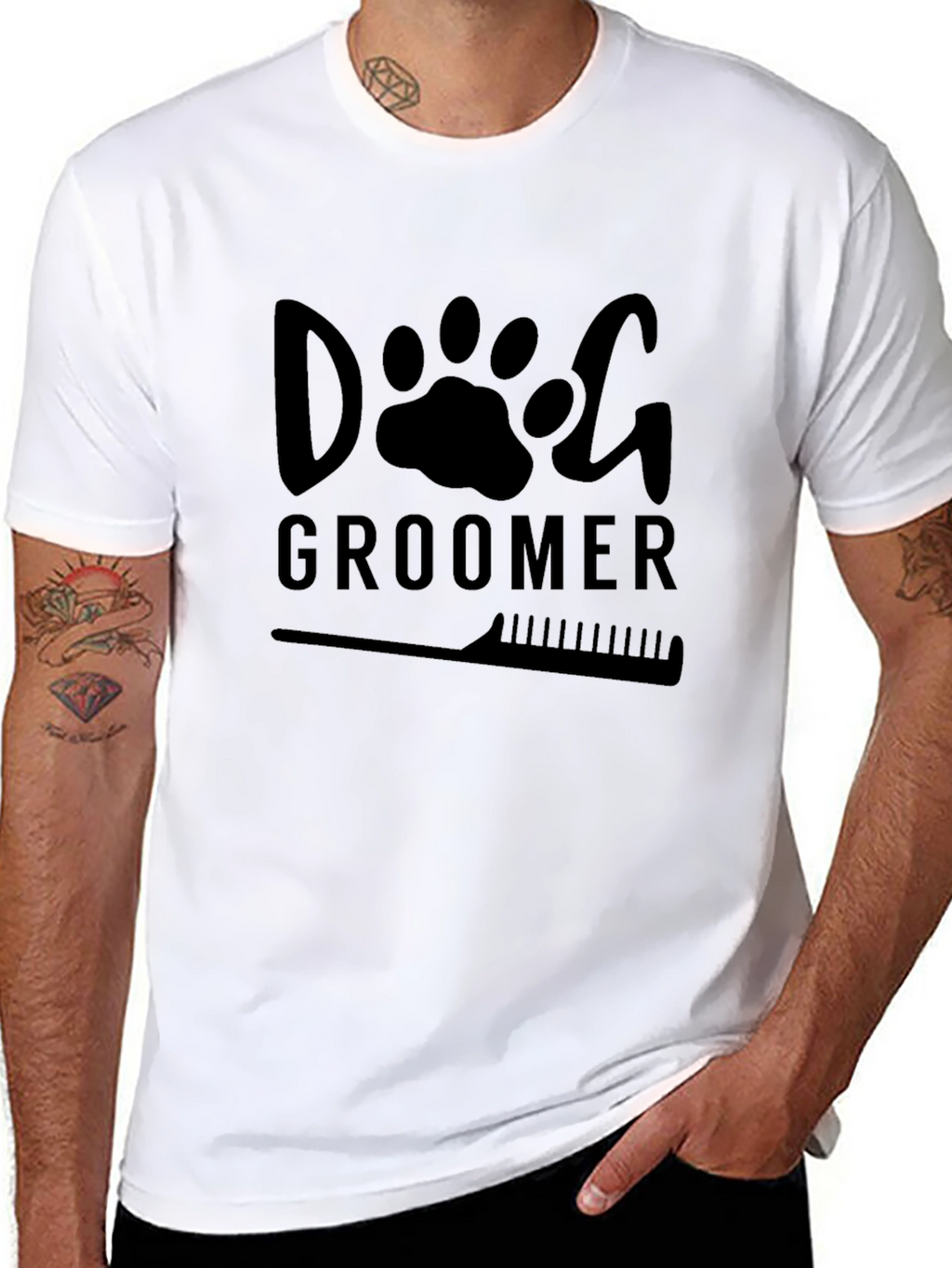 Dog Groomer T-Shirt - Black Graphic Tee
