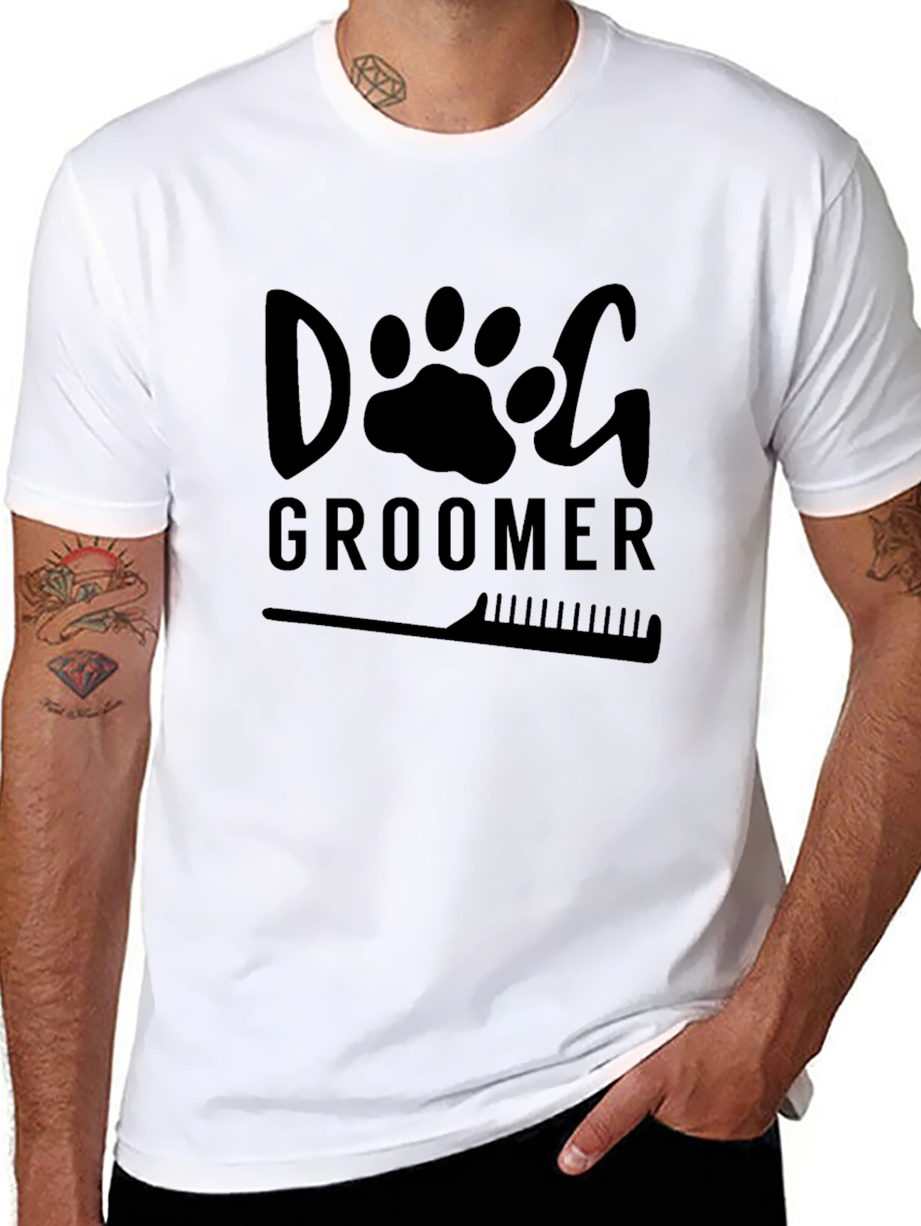 Dog Groomer T-Shirt - Black Graphic Tee