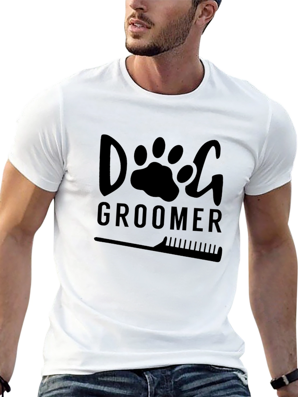 Dog Groomer T-Shirt - Black Graphic Tee