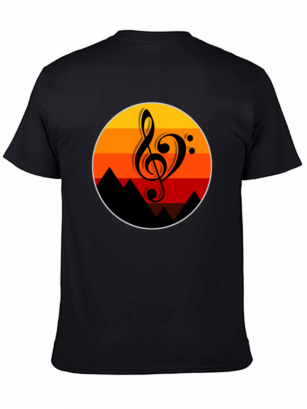 Sunset Music Note Graphic T-Shirt