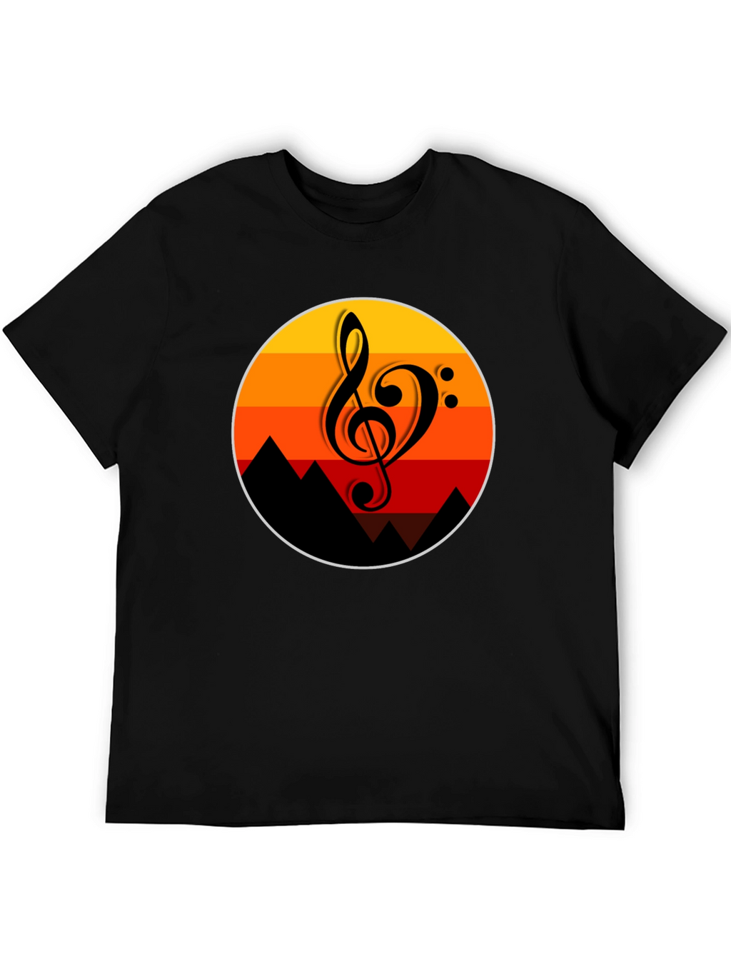 Sunset Music Note Graphic T-Shirt