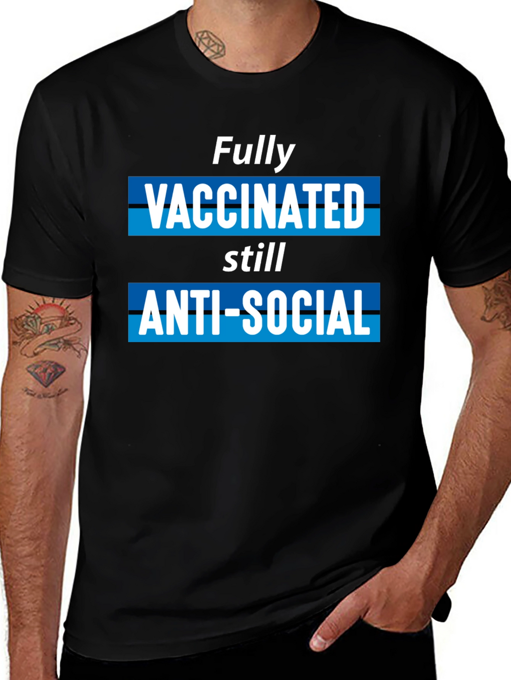 Fully Vaccinated Anti-Social Graphic T-Shirt
