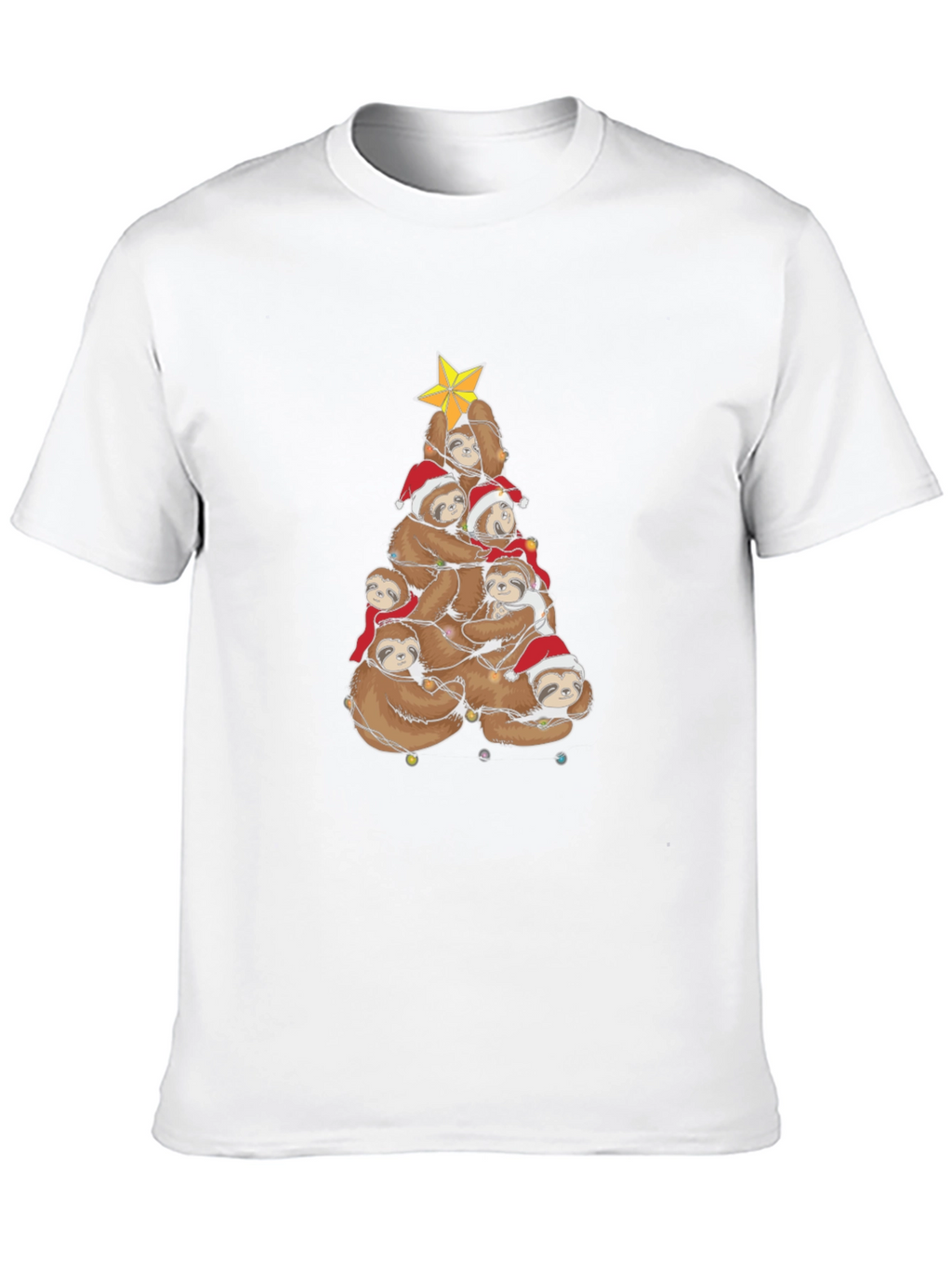 Festive Sloth Christmas Tree T-Shirt