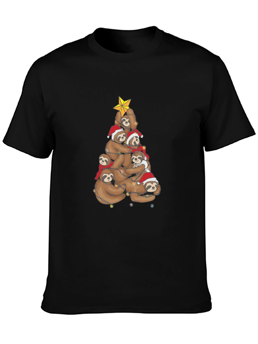 Festive Sloth Christmas Tree T-Shirt