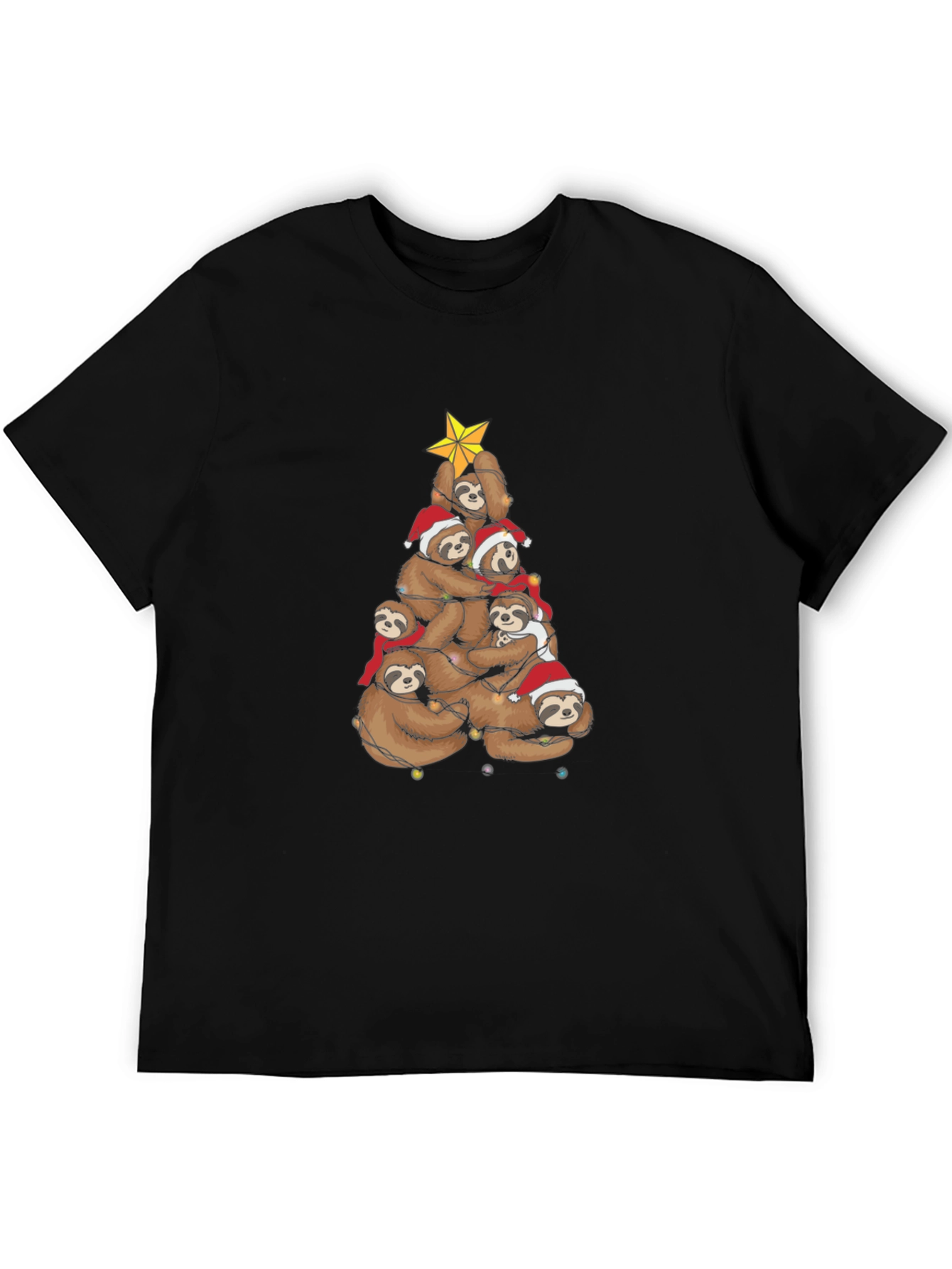 Festive Sloth Christmas Tree T-Shirt