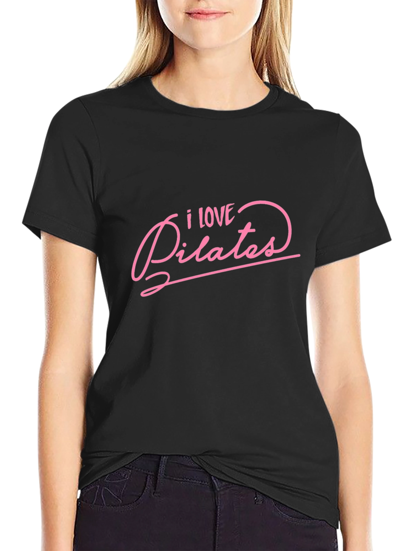 I Love Pilates Black T-Shirt