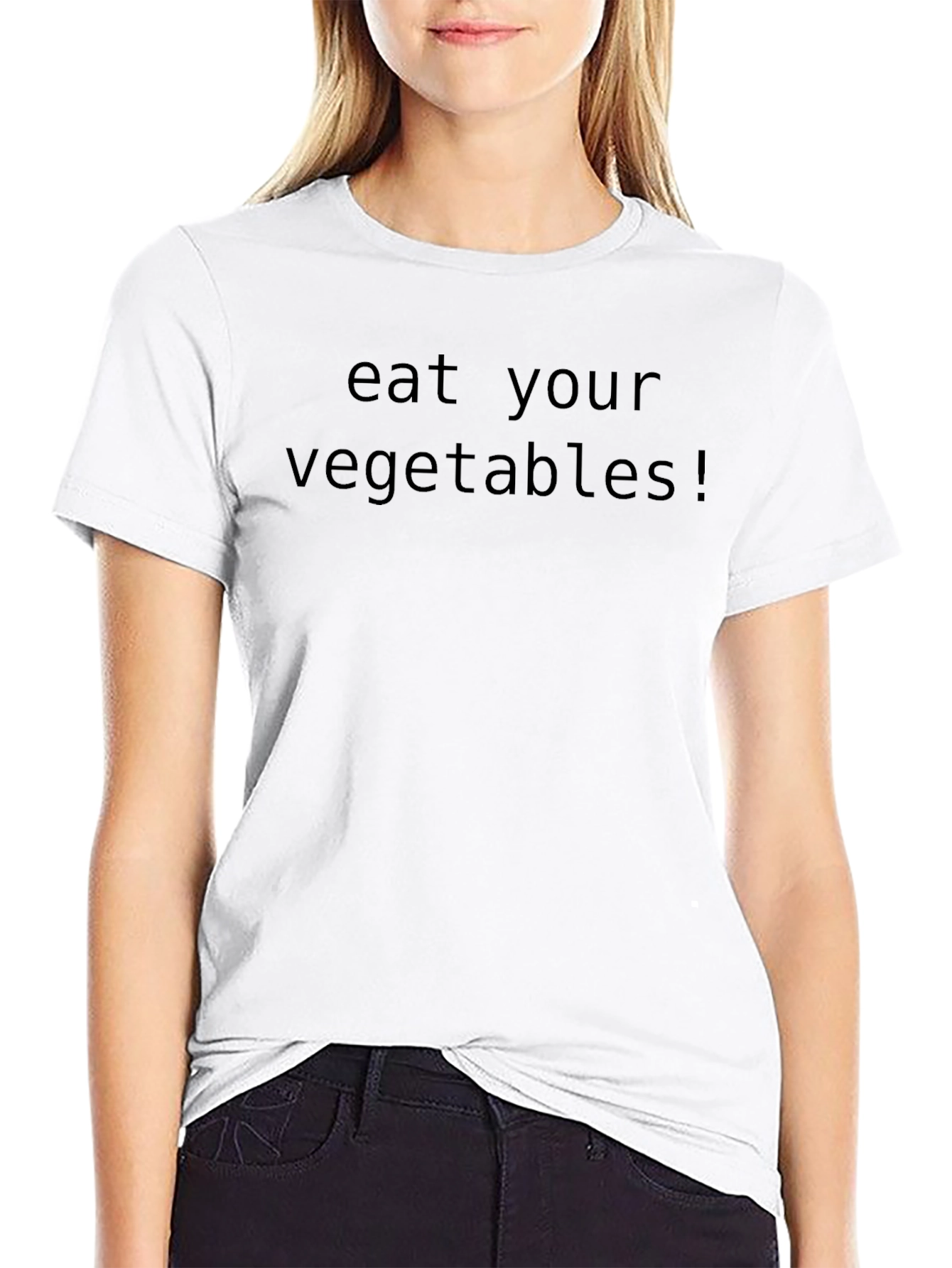 Eat Your Vegetables T-Shirt - Black Crew Neck Tee
