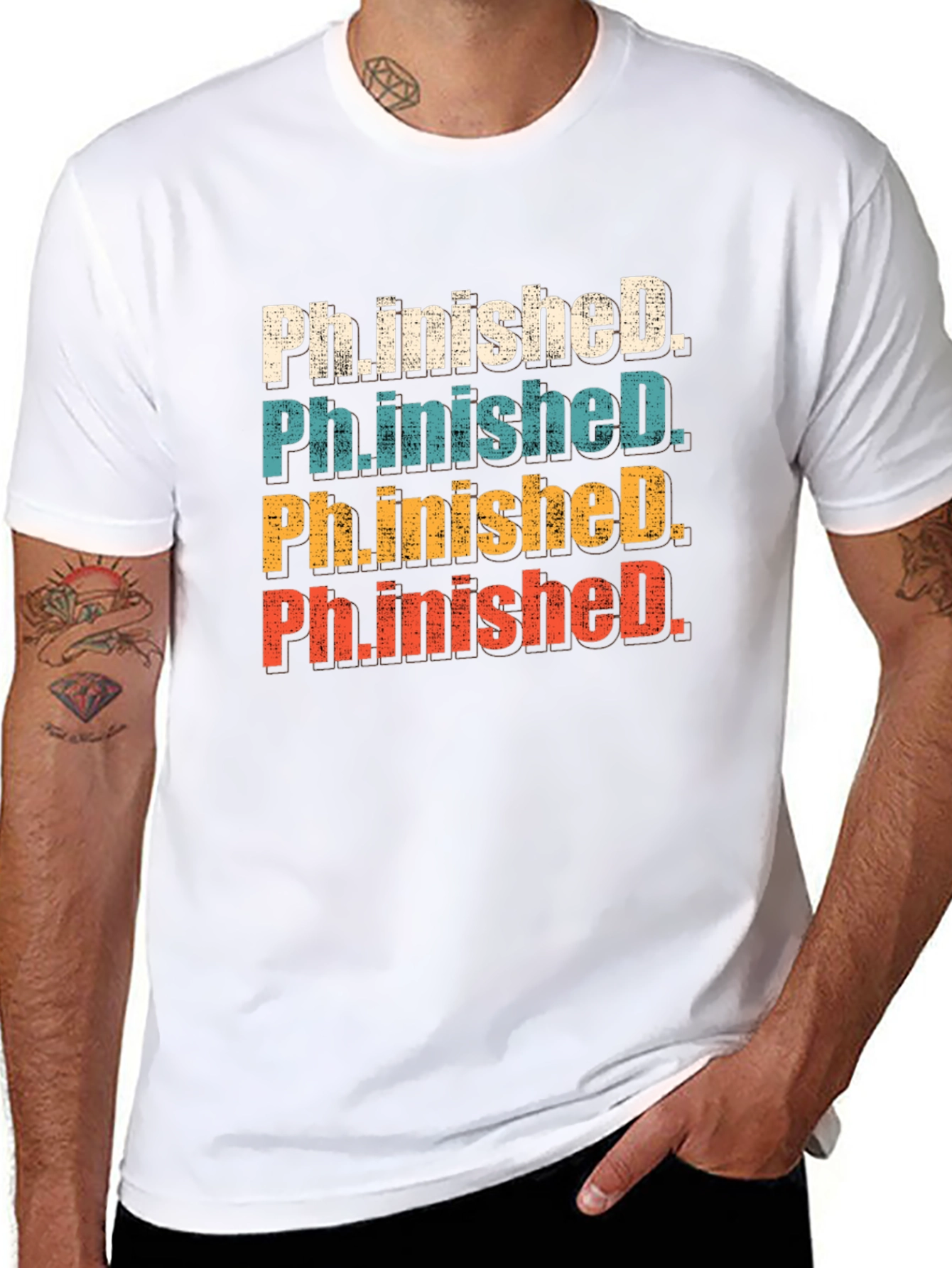 Ph.inishedD Vintage Retro T-Shirt Graduation Gift